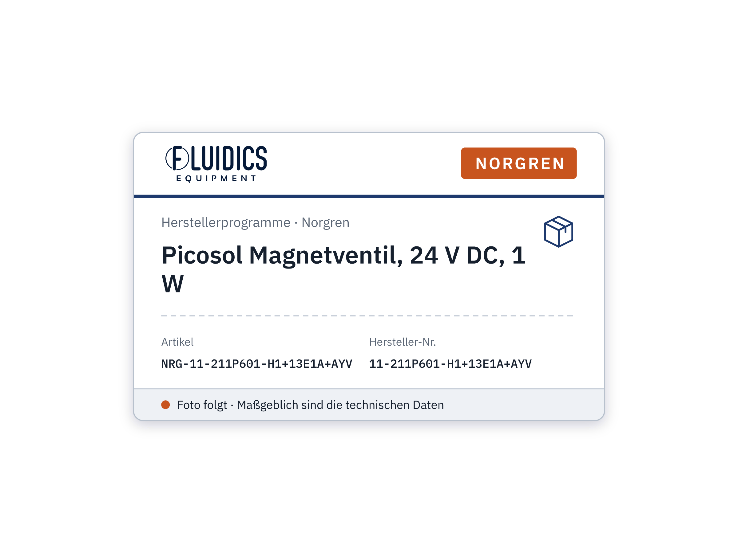 Picosol solenoid valve, 24 V DC, 1 W - Norgren 11-211P601-H1+13E1A+AYV