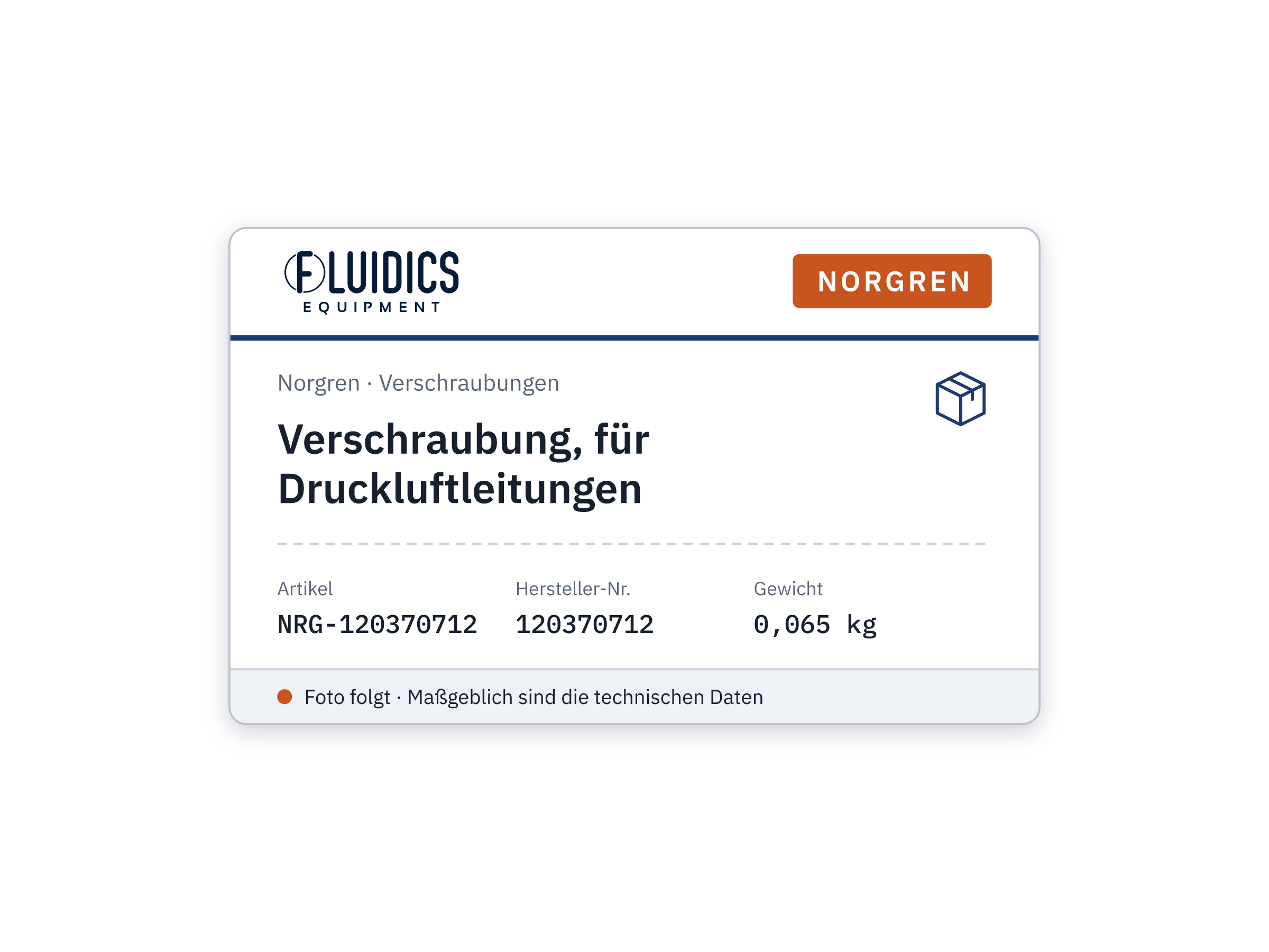 Verschraubung, für Druckluftleitungen - Norgren 120370712
