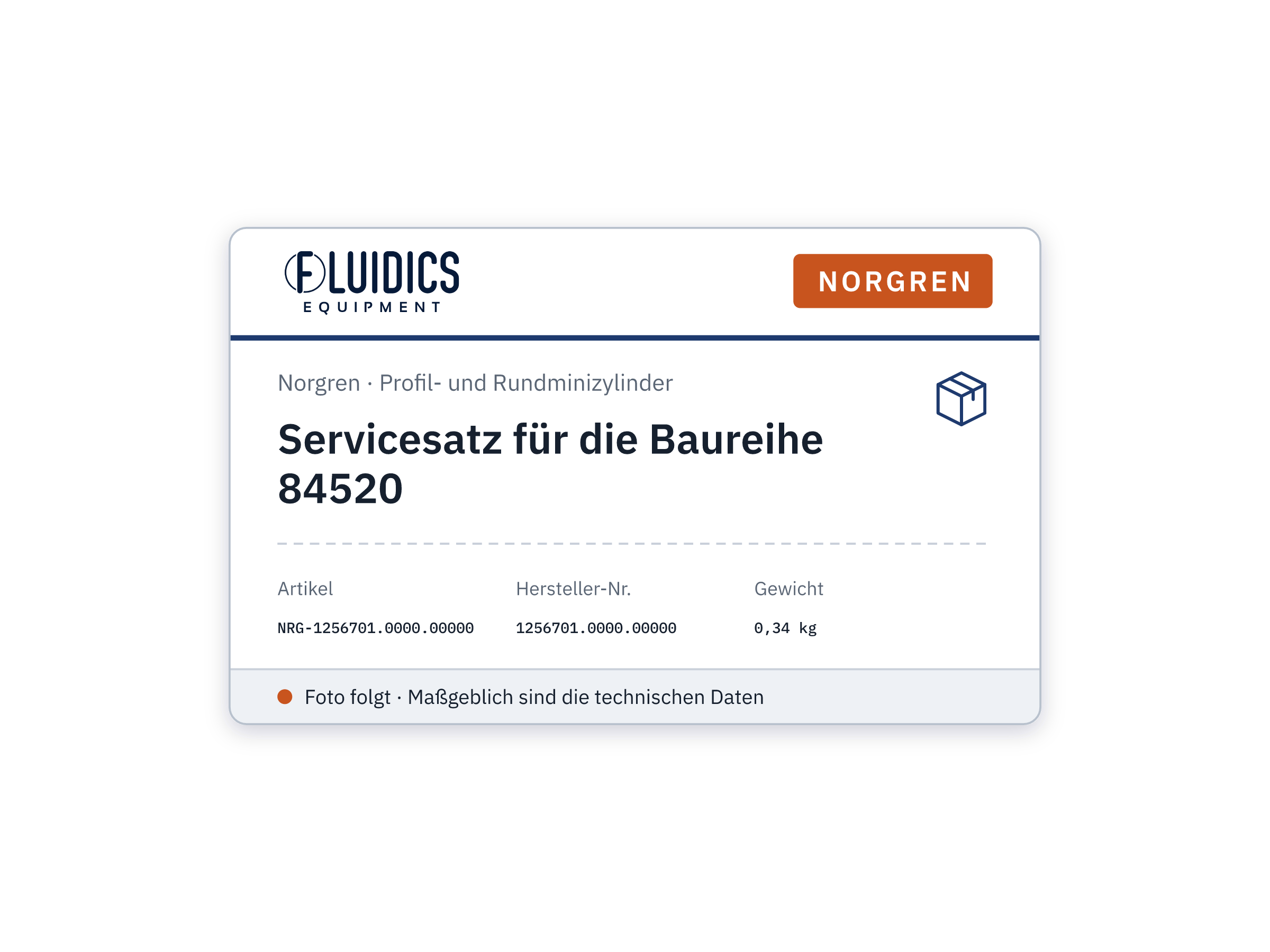 Servicesatz für die Baureihe 84520 - Norgren 1256701.0000.00000