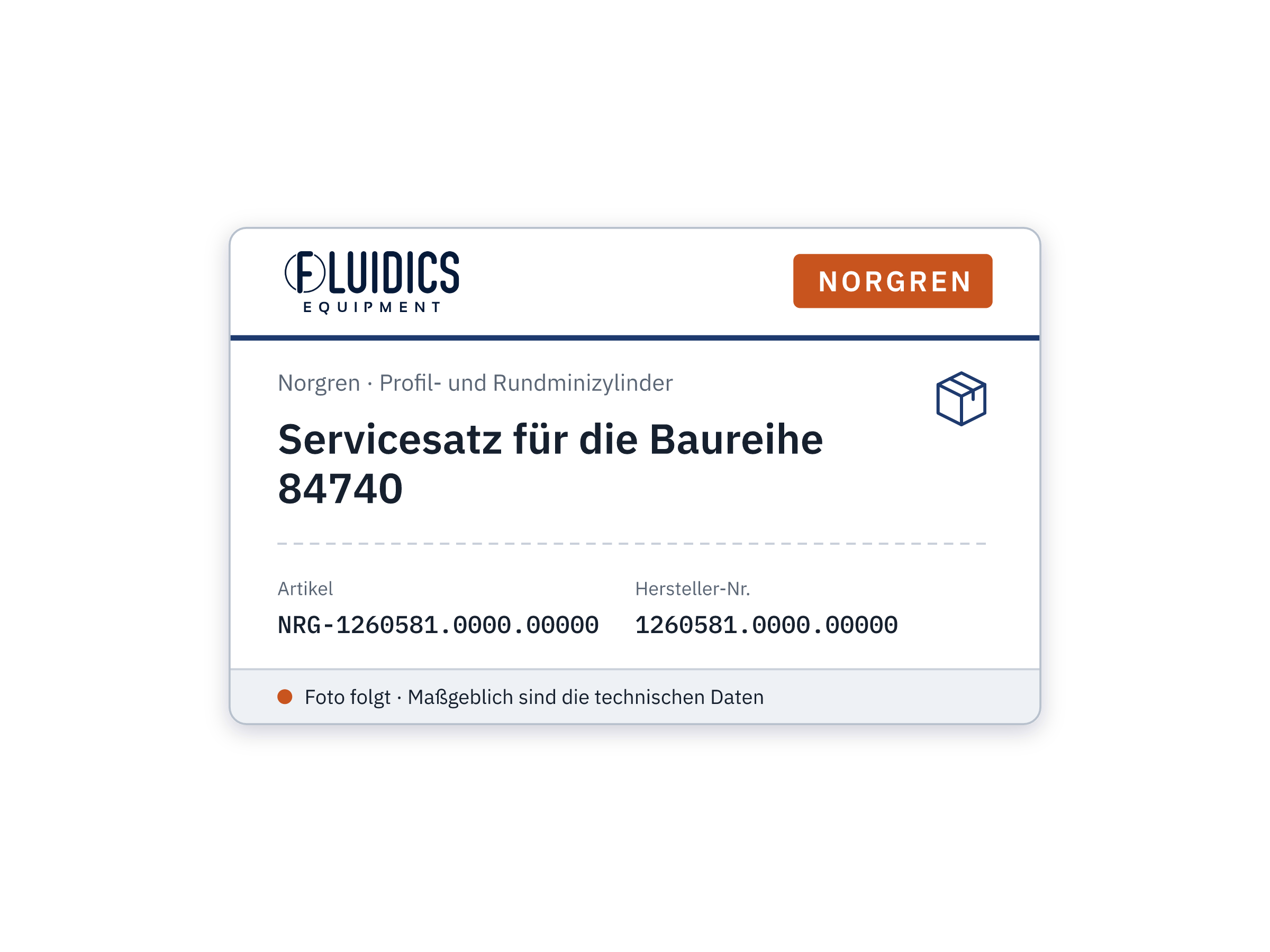 84740 Service Kit - Norgren 1260581.0000.00000