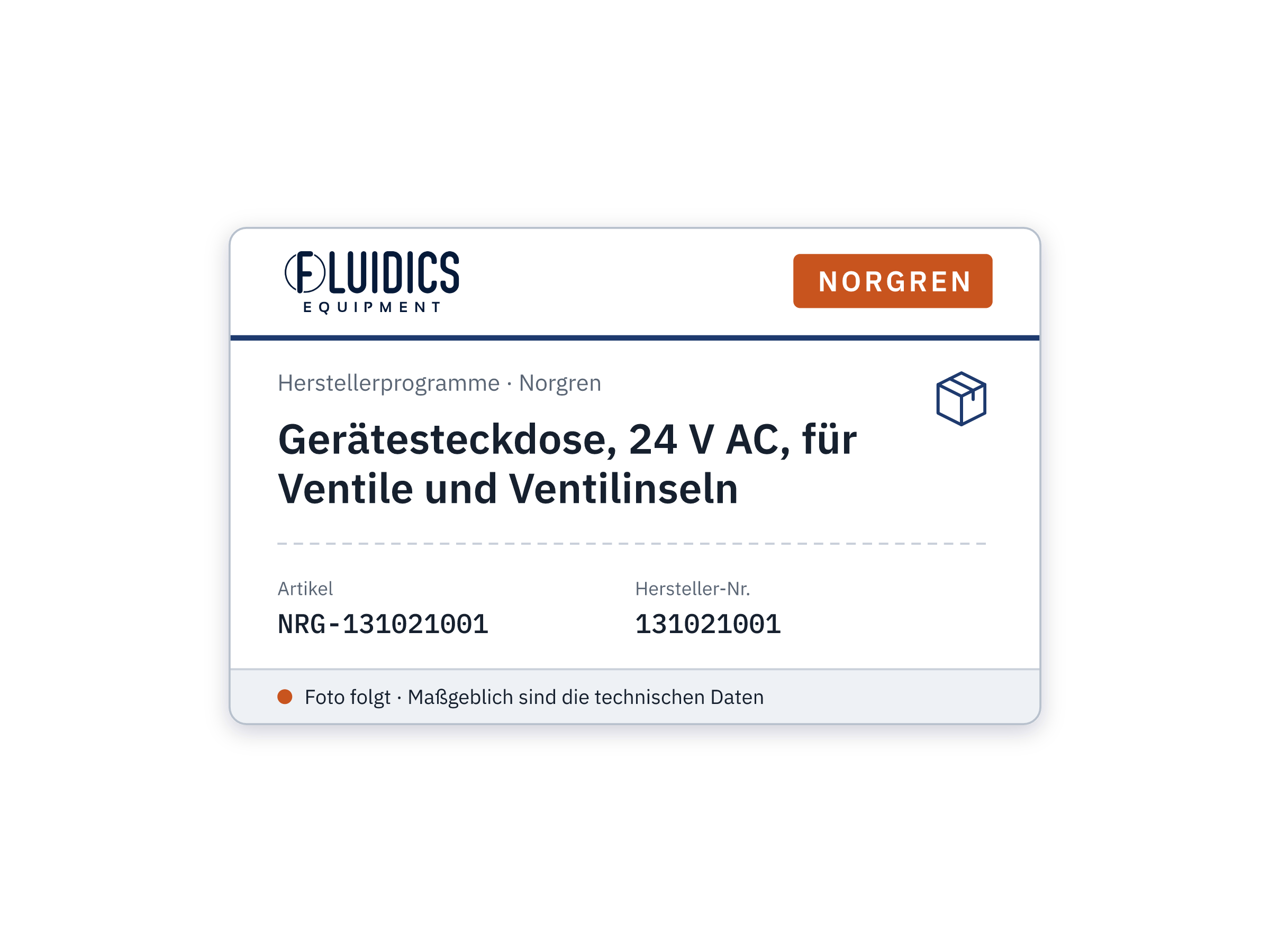 Gerätesteckdose, 24 V AC, für Ventile und Ventilinseln - Norgren 131021001