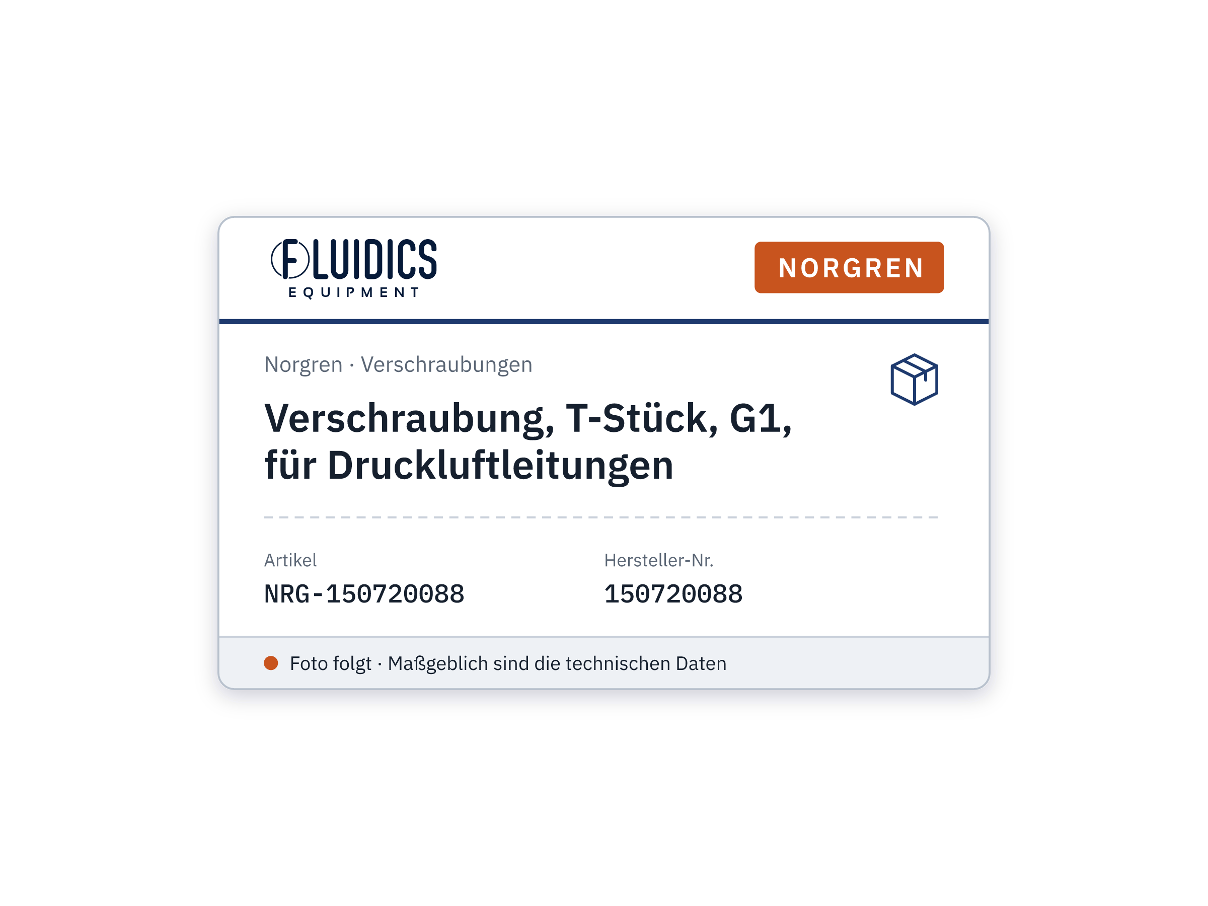 Verschraubung, T-Stück, G1, für Druckluftleitungen - Norgren 150720088