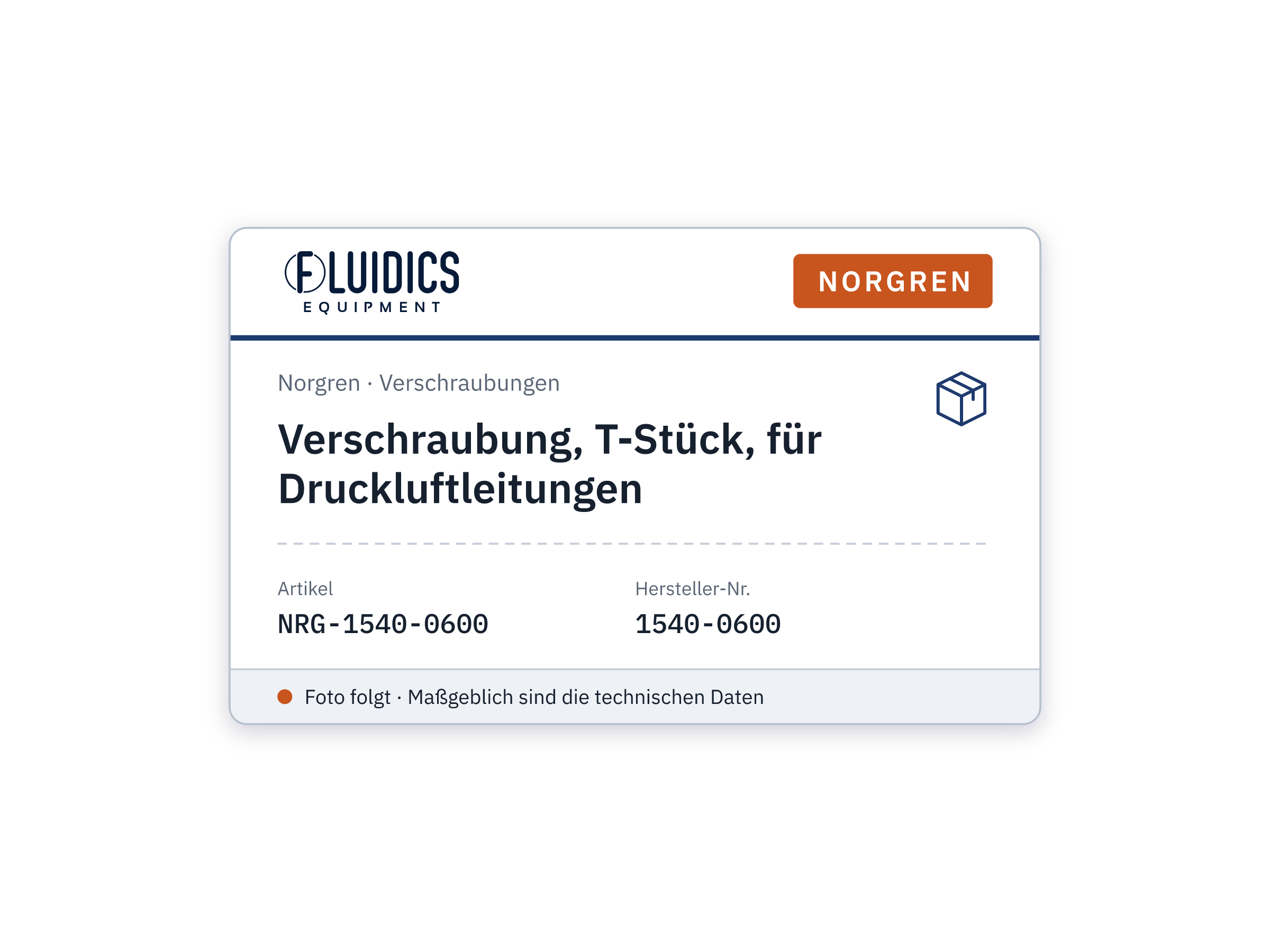 Verschraubung, T-Stück, für Druckluftleitungen - Norgren 1540-0600