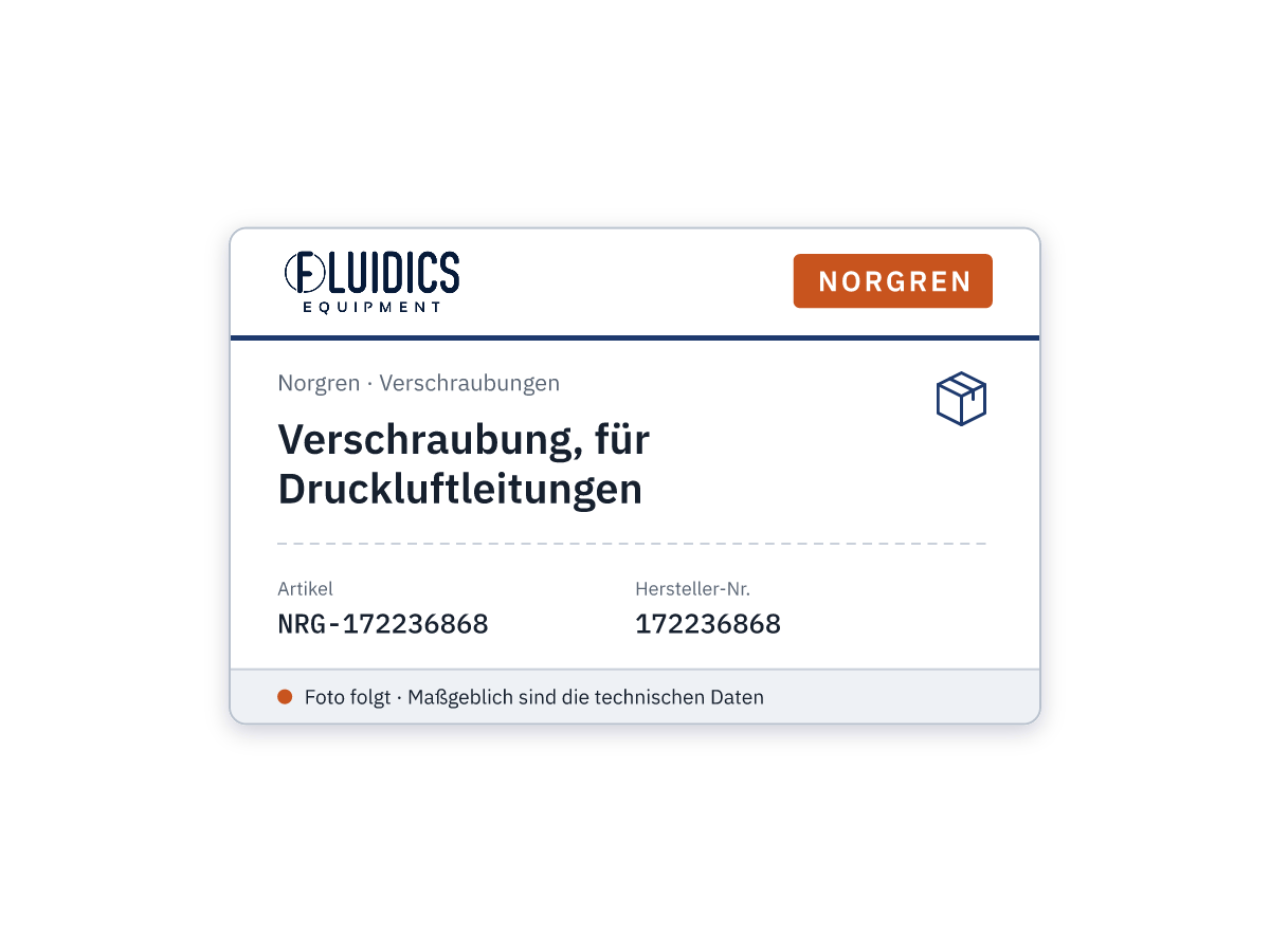 Verschraubung, für Druckluftleitungen - Norgren 172236868