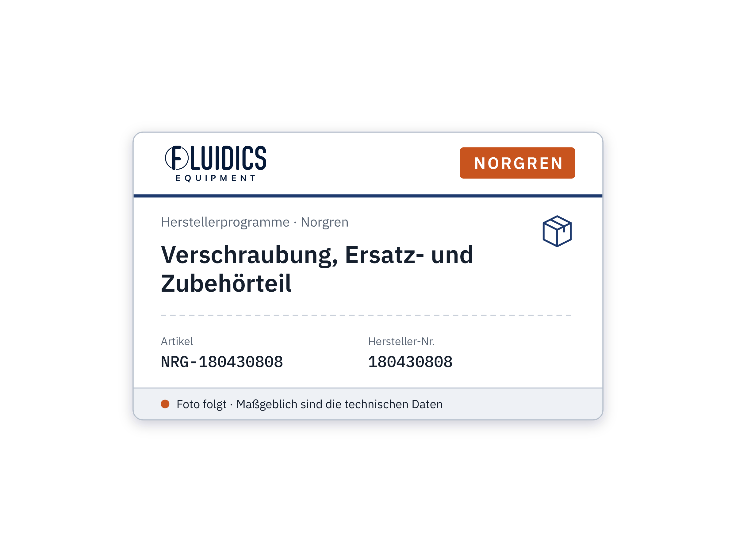 Verschraubung, Ersatz- und Zubehörteil - Norgren 180430808