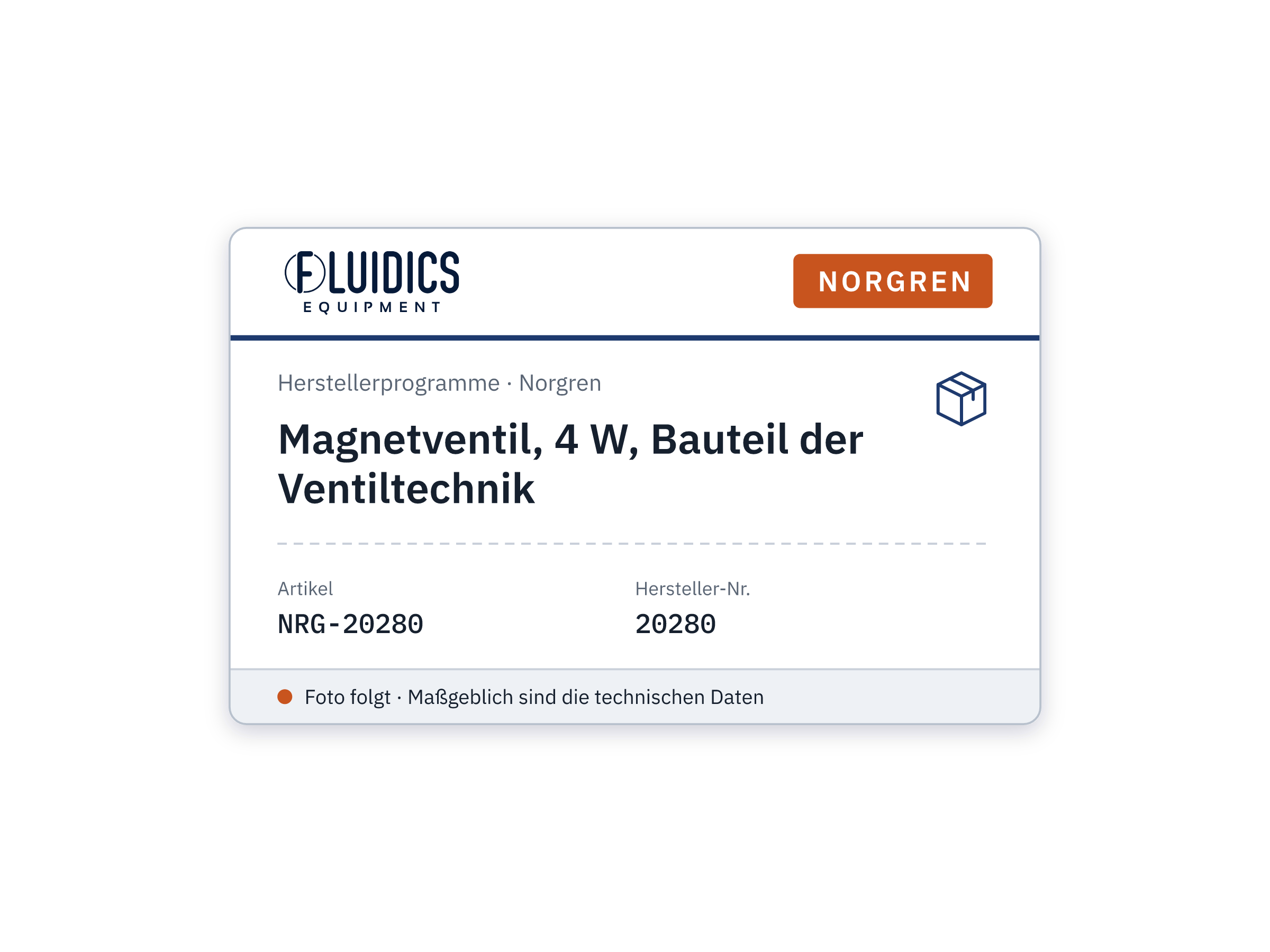 Magnetventil, 4 W, Bauteil der Ventiltechnik - Norgren 20280