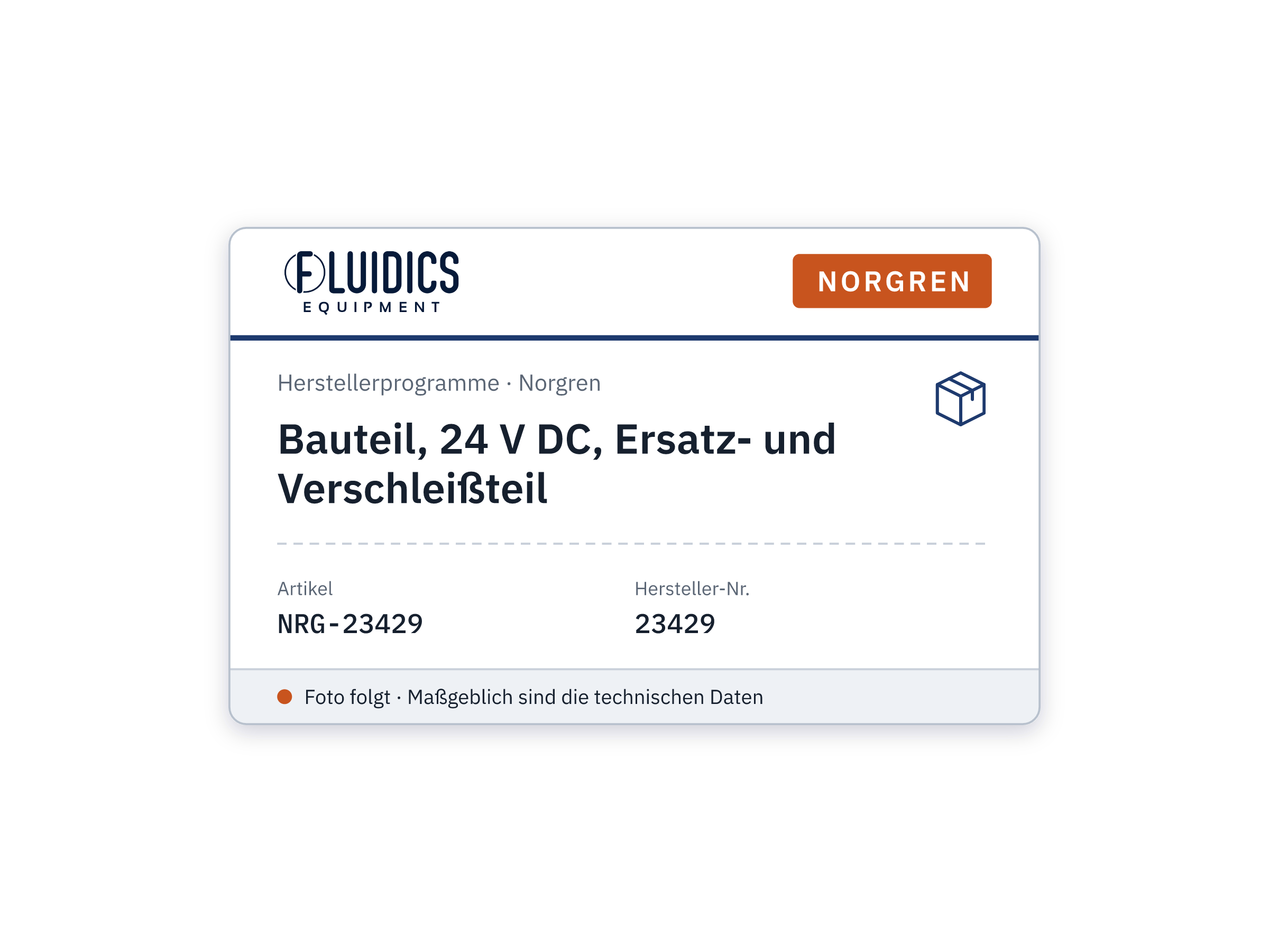 Bauteil, 24 V DC, Ersatz- und Verschleißteil - Norgren 23429