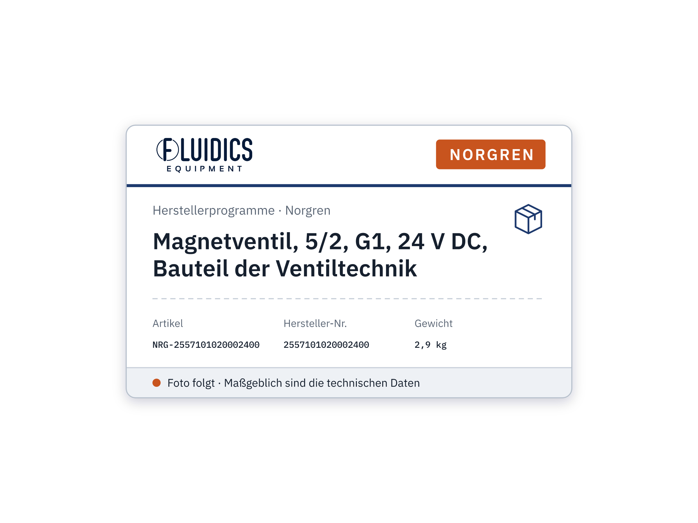 Magnetventil, 5/2, G1, 24 V DC, Bauteil der Ventiltechnik - Norgren 2557101020002400