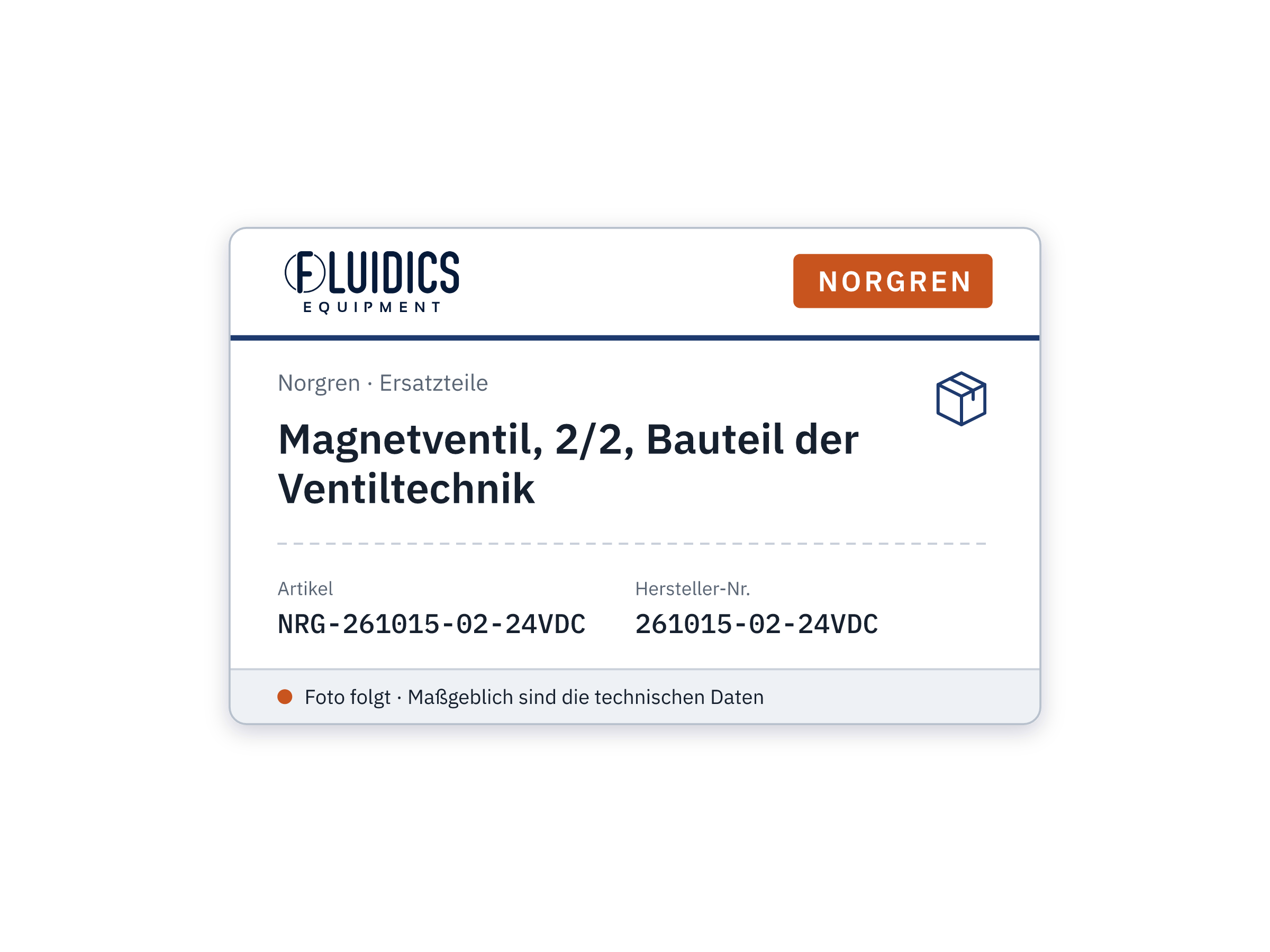 Magnetventil, 2/2, Bauteil der Ventiltechnik - Norgren 261015-02-24VDC