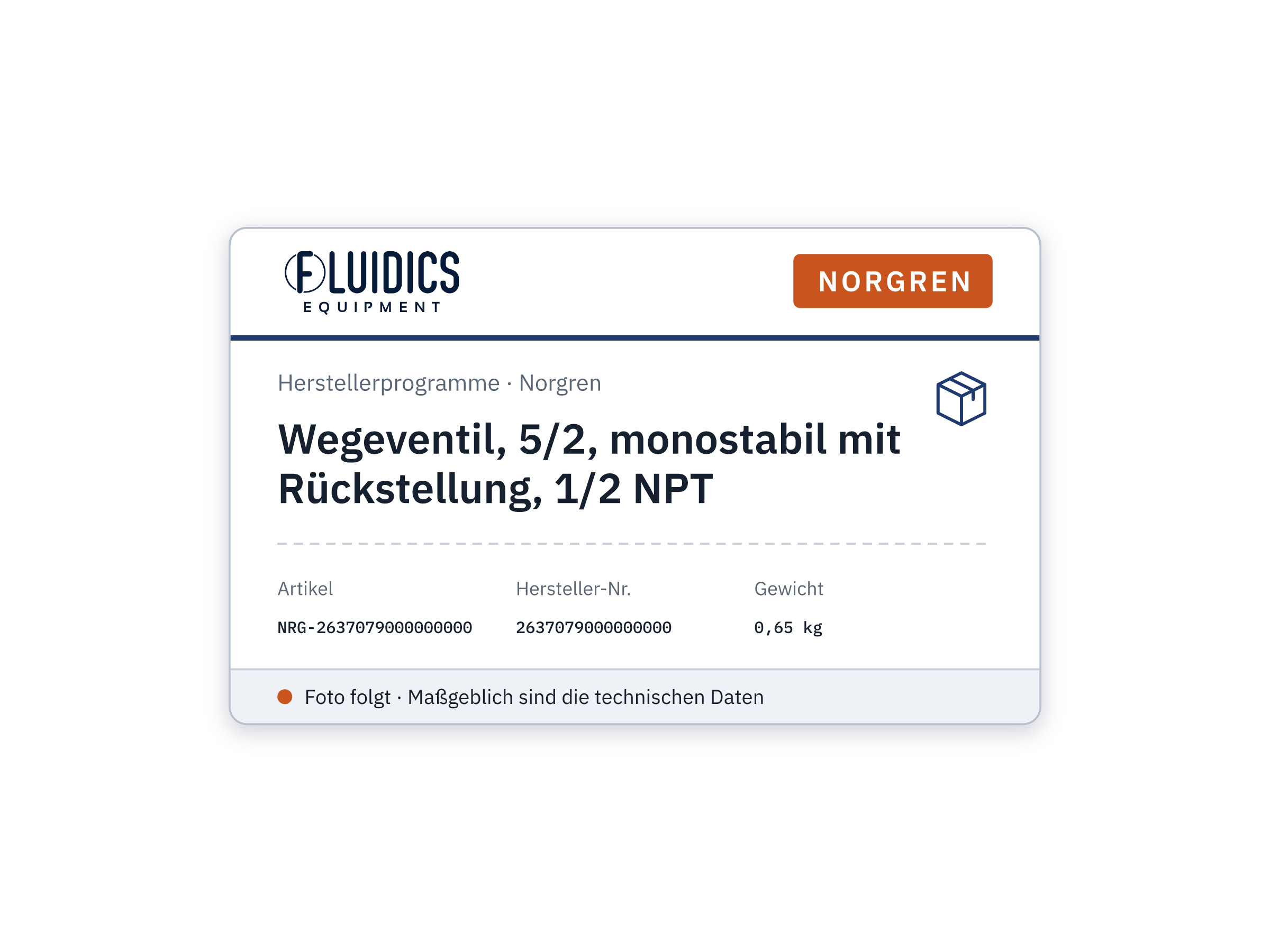 Wegeventil, 5/2, monostabil mit Rückstellung, 1/2 NPT - Norgren 2637079000000000