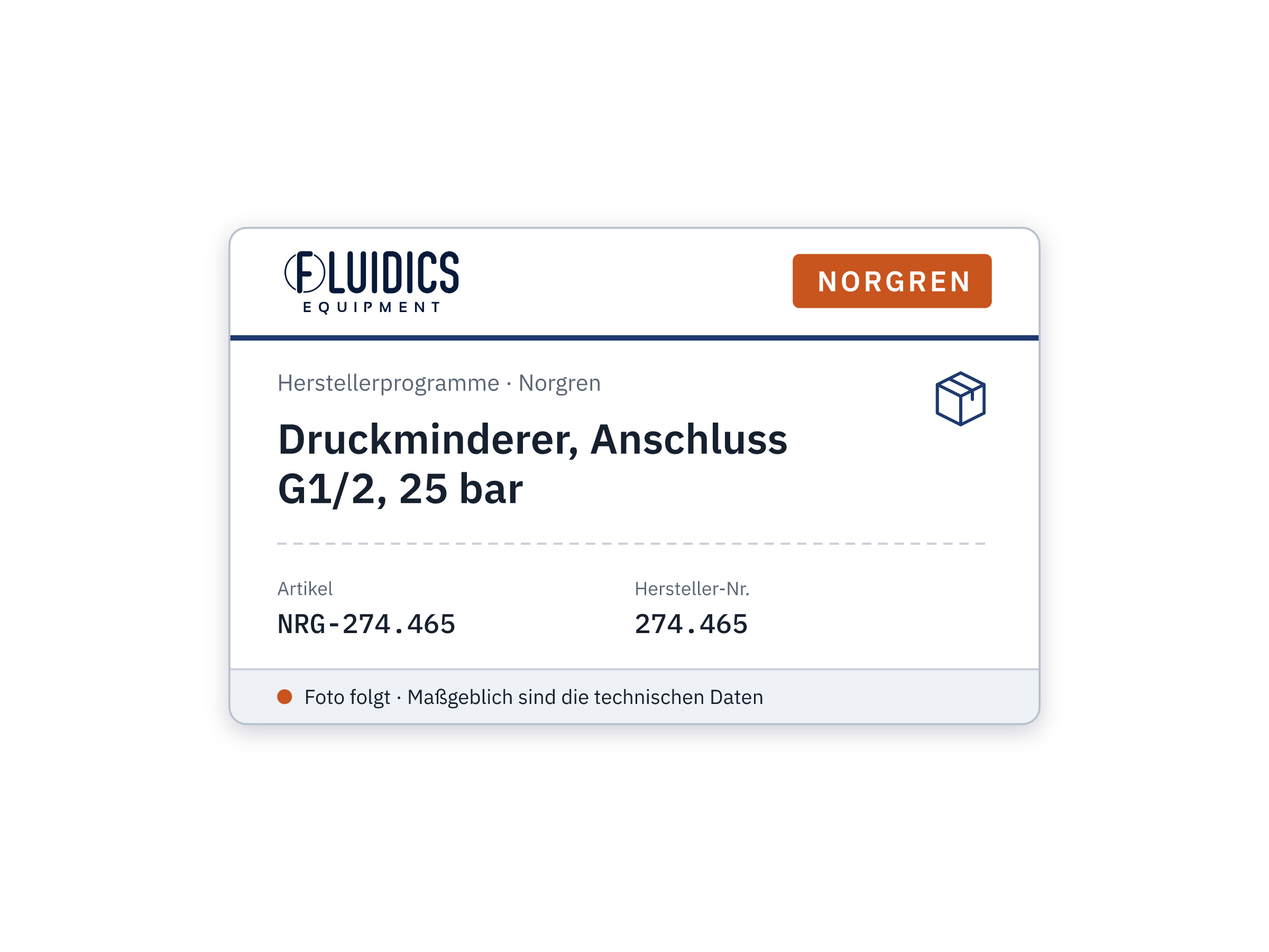 Druckminderer, Anschluss G1/2, 25 bar - Norgren 274.465