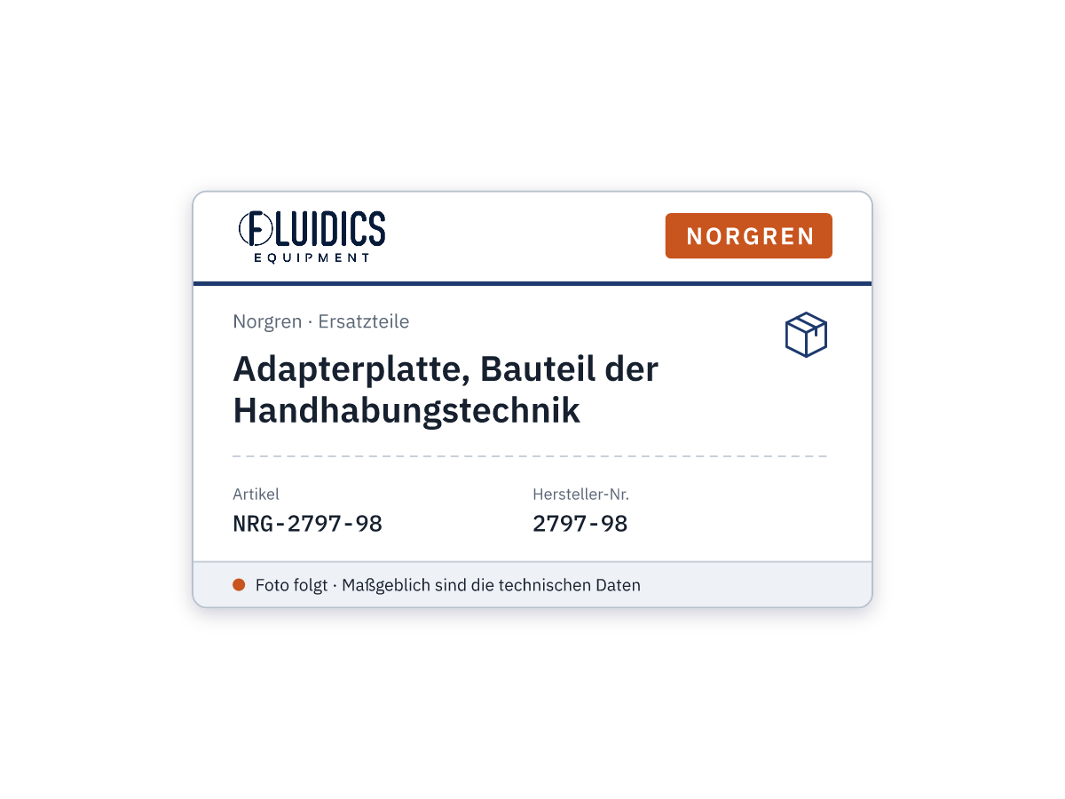 Adapterplatte, Bauteil der Handhabungstechnik - Norgren 2797-98