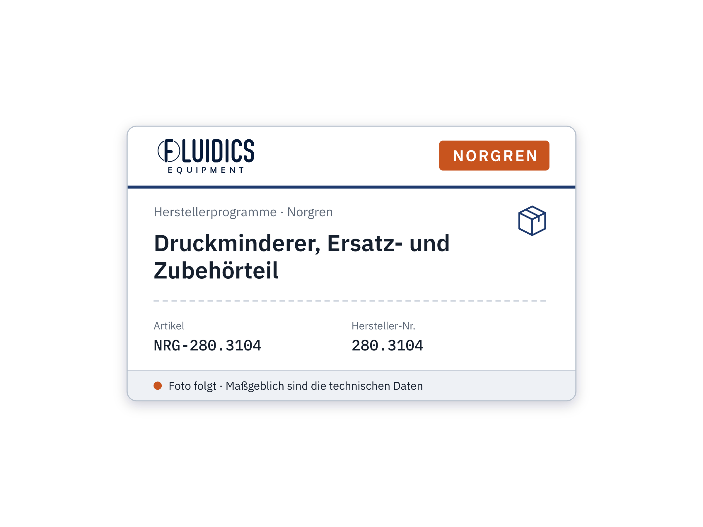 Druckminderer, Ersatz- und Zubehörteil - Norgren 280.3104