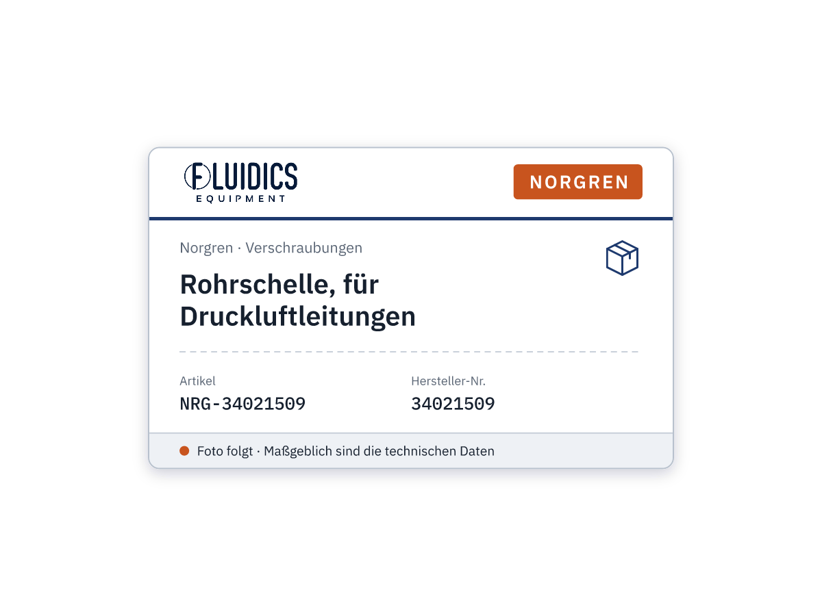 Rohrschelle, für Druckluftleitungen - Norgren 34021509