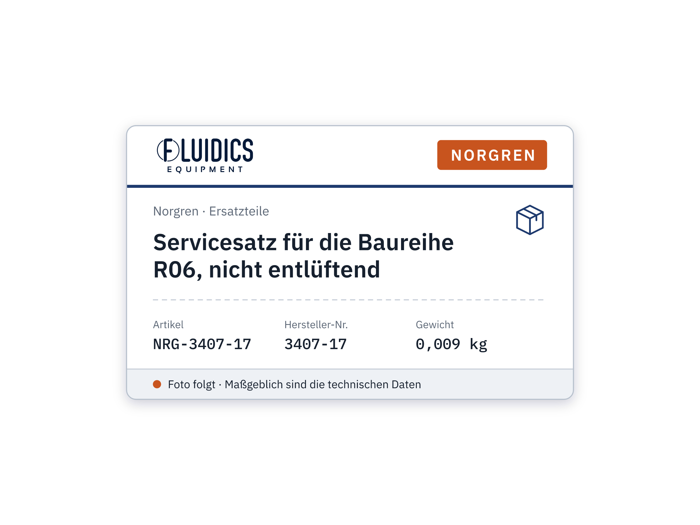Servicesatz für die Baureihe R06, nicht entlüftend - Norgren 3407-17