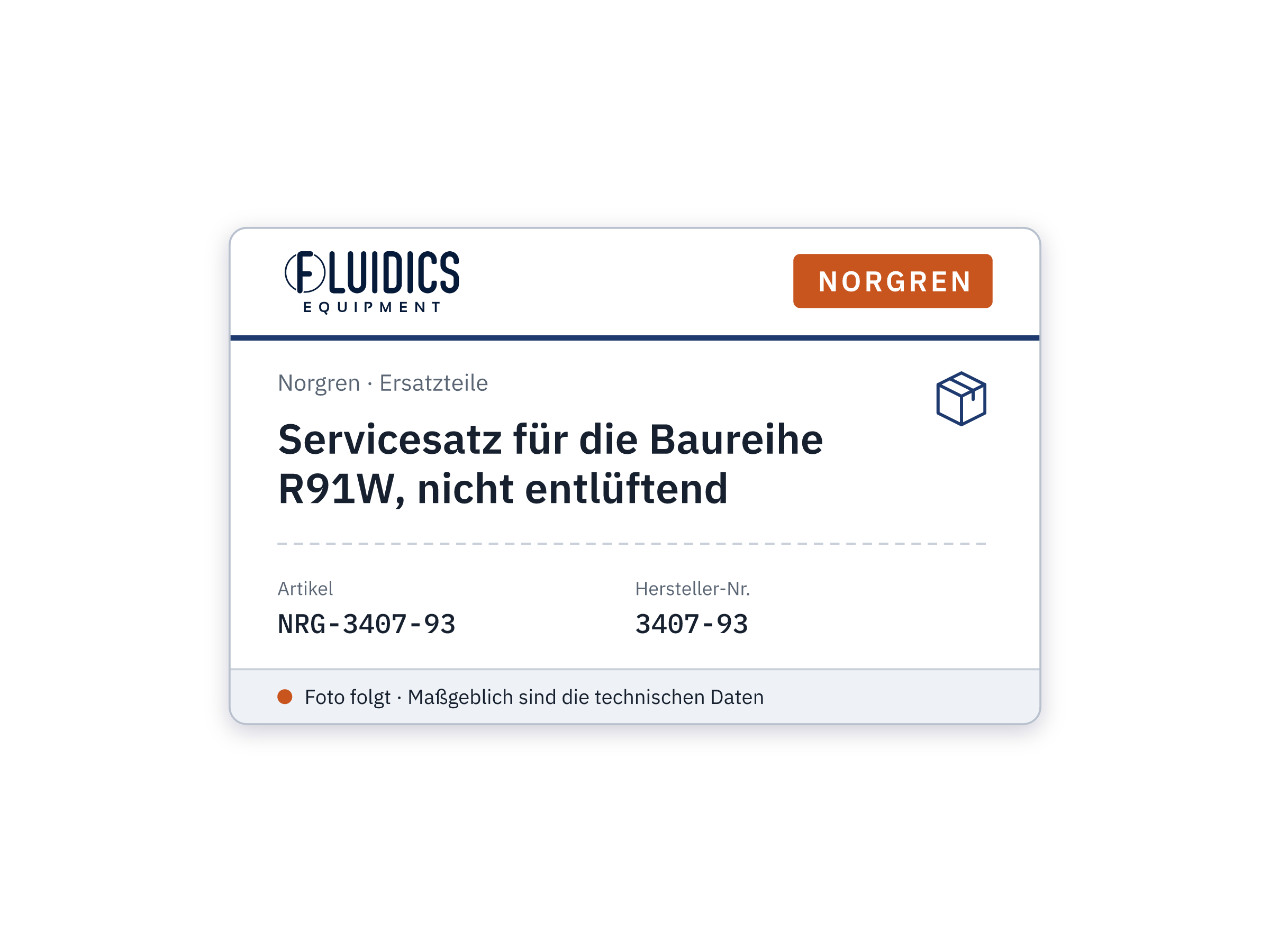 Servicesatz für die Baureihe R91W, nicht entlüftend - Norgren 3407-93