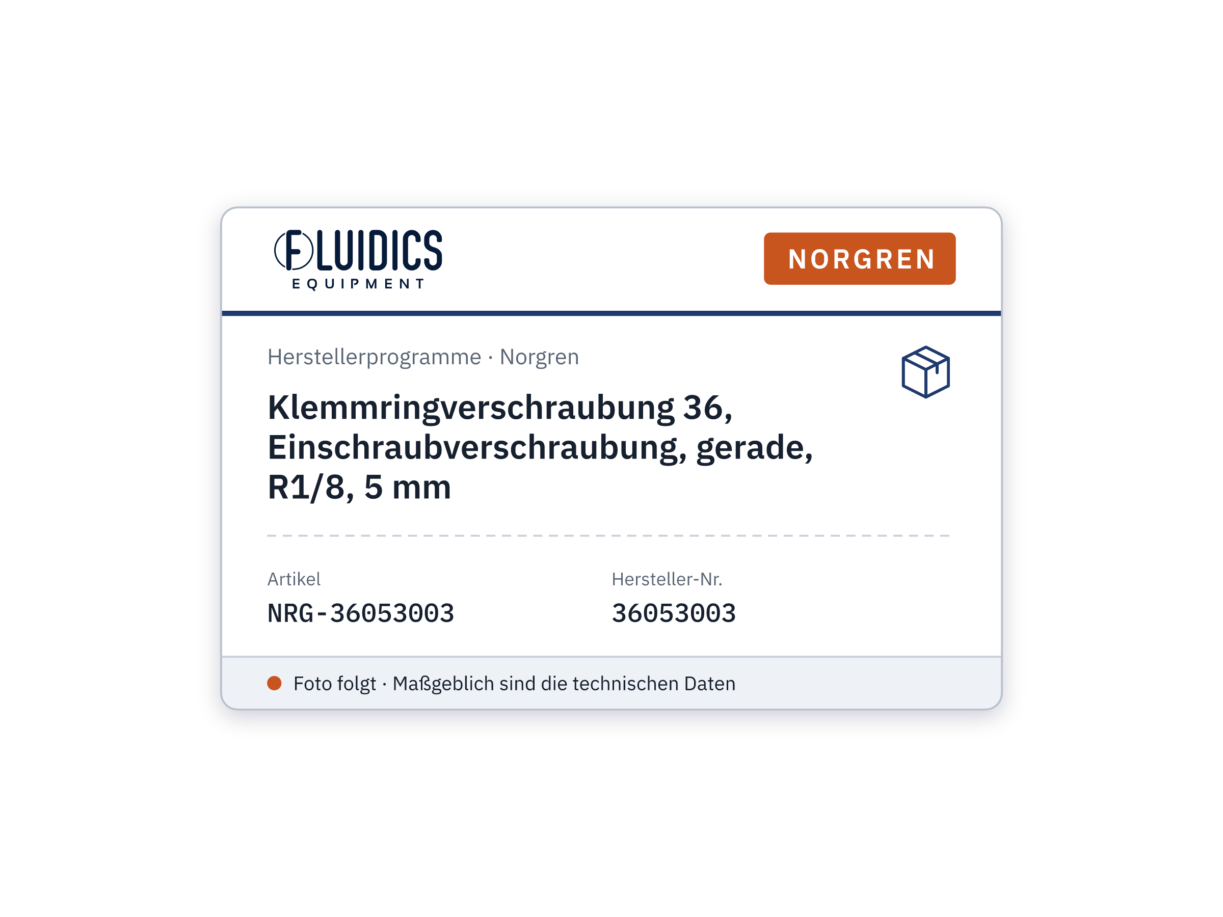 Klemmringverschraubung 36, Einschraubverschraubung, gerade, R1/8, 5 mm - Norgren 36053003