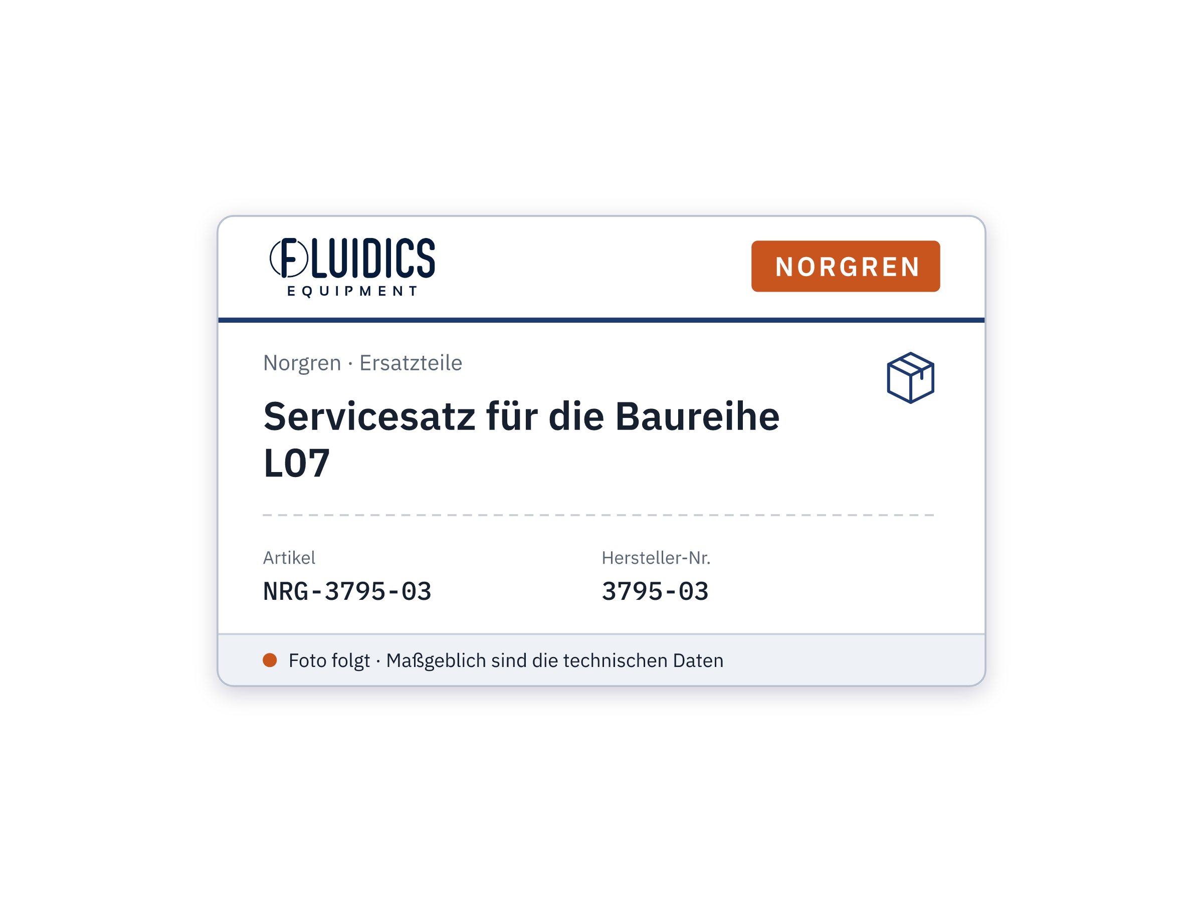 L07 service kit, spare part - Norgren 3795-03