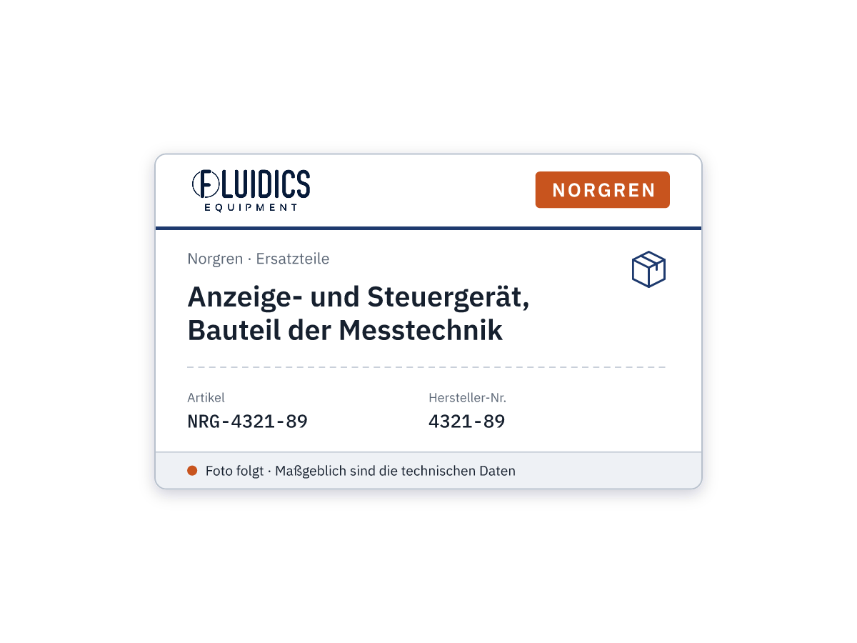 Anzeige- und Steuergerät, Bauteil der Messtechnik - Norgren 4321-89