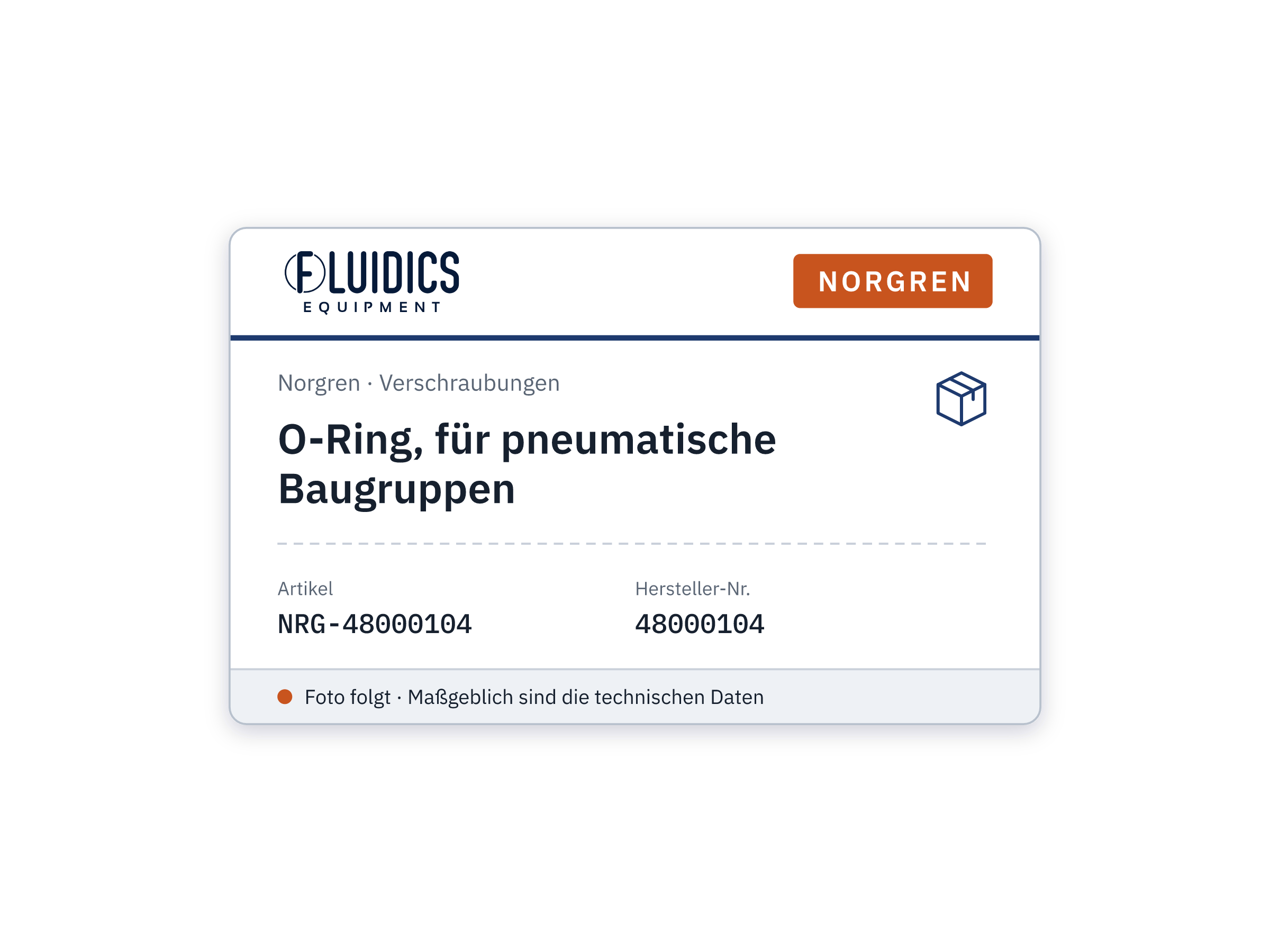 O-ring, for pneumatic assemblies - Norgren 48000104