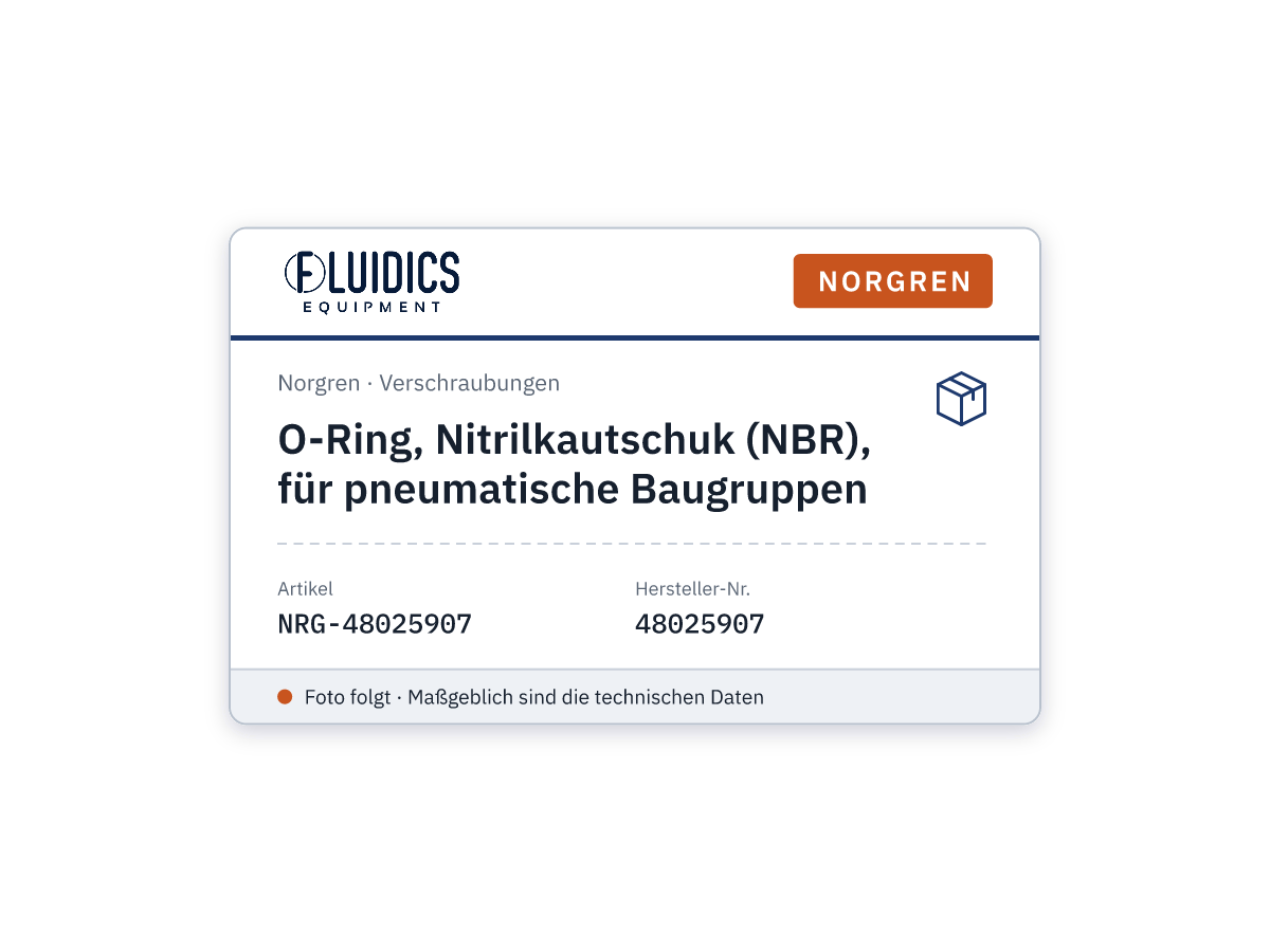 O-Ring, Nitrilkautschuk (NBR), für pneumatische Baugruppen - Norgren 48025907