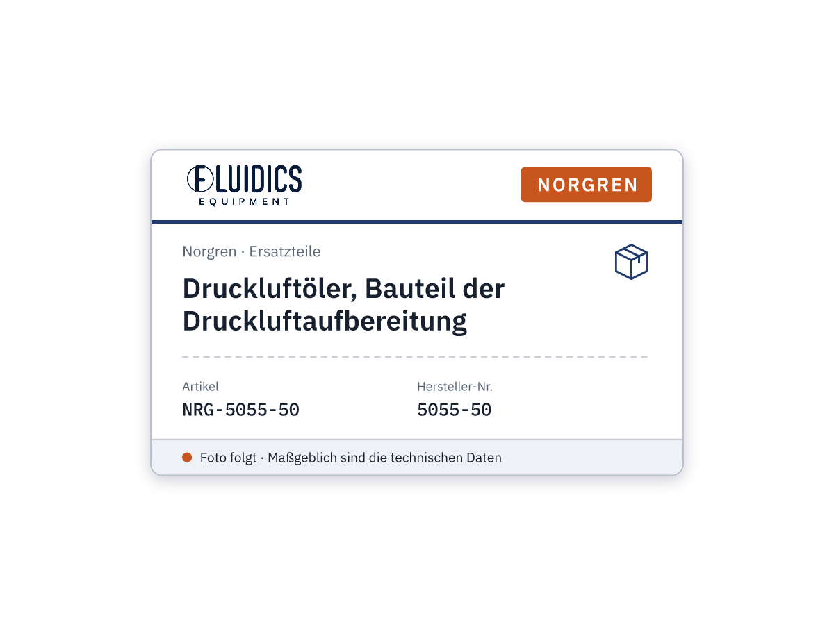Druckluftöler, Bauteil der Druckluftaufbereitung - Norgren 5055-50