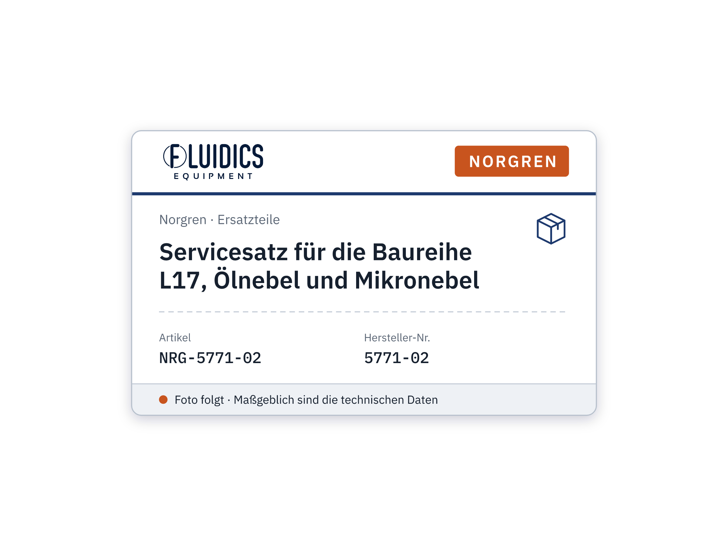 Servicesatz für die Baureihe L17, Ölnebel und Mikronebel - Norgren 5771-02