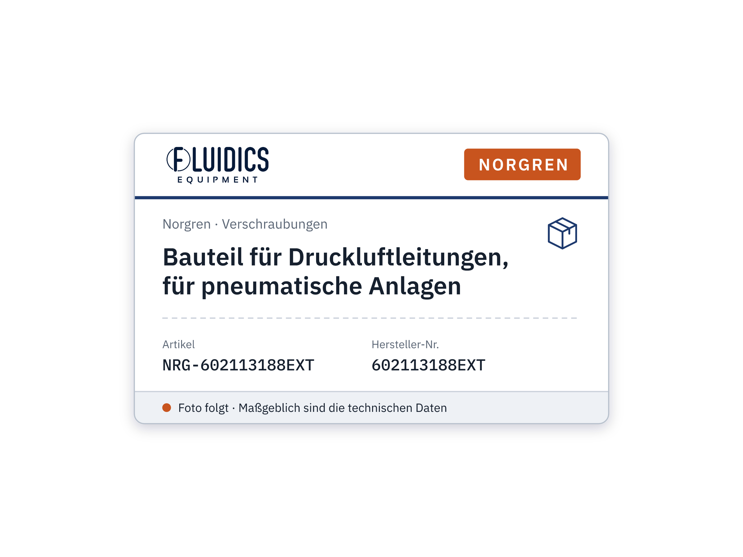 Bauteil für Druckluftleitungen, für pneumatische Anlagen - Norgren 602113188EXT