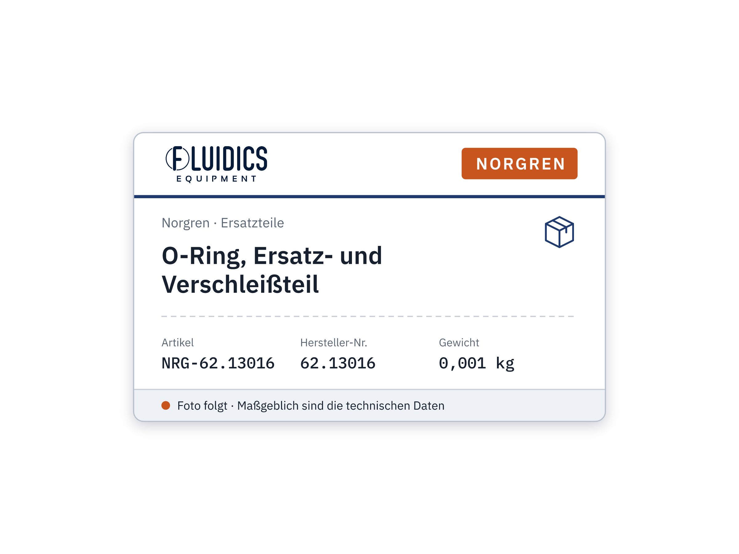 O-Ring, Ersatz- und Verschleißteil - Norgren 62.13016