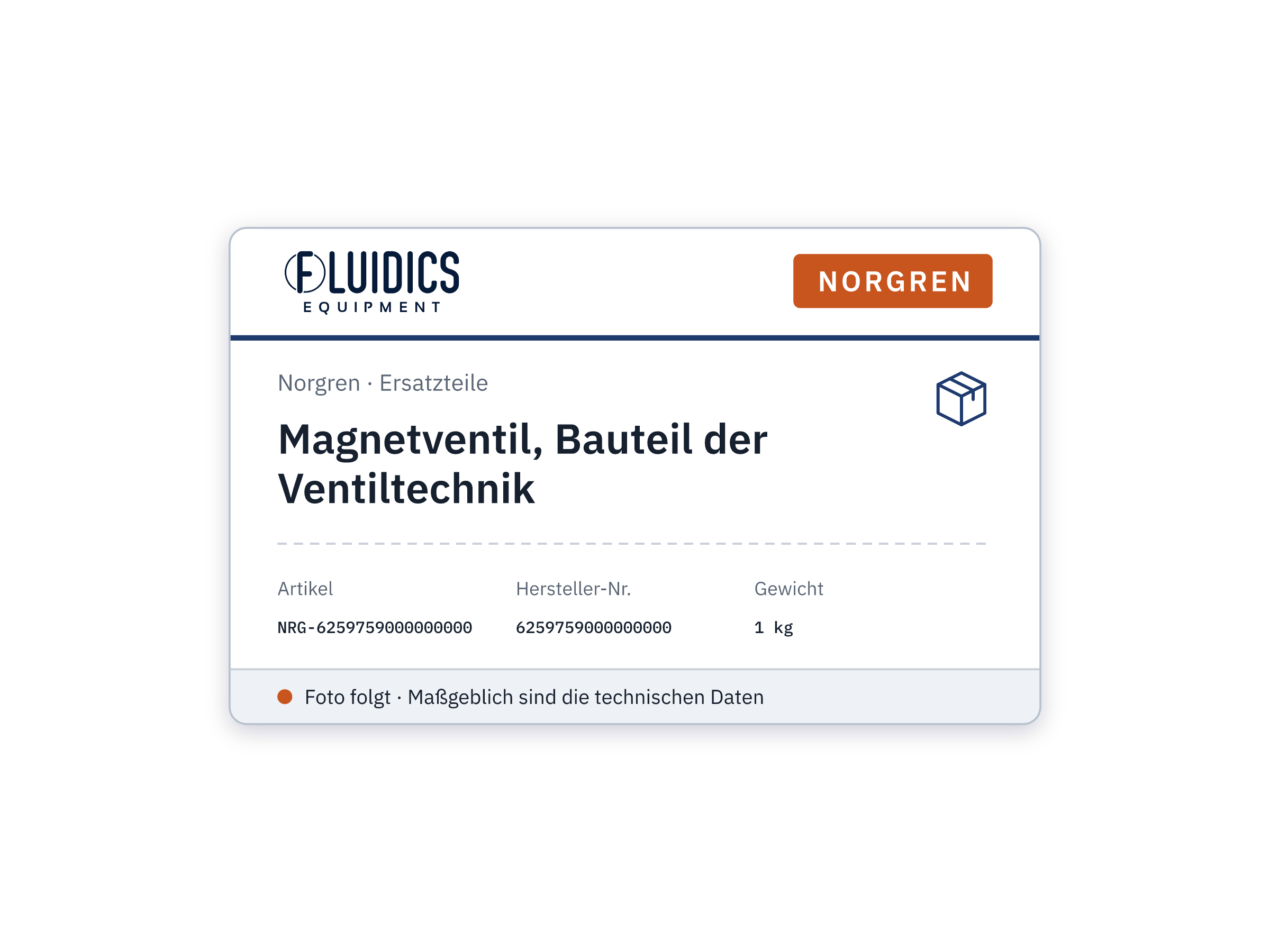 Magnetventil, Bauteil der Ventiltechnik - Norgren 6259759000000000