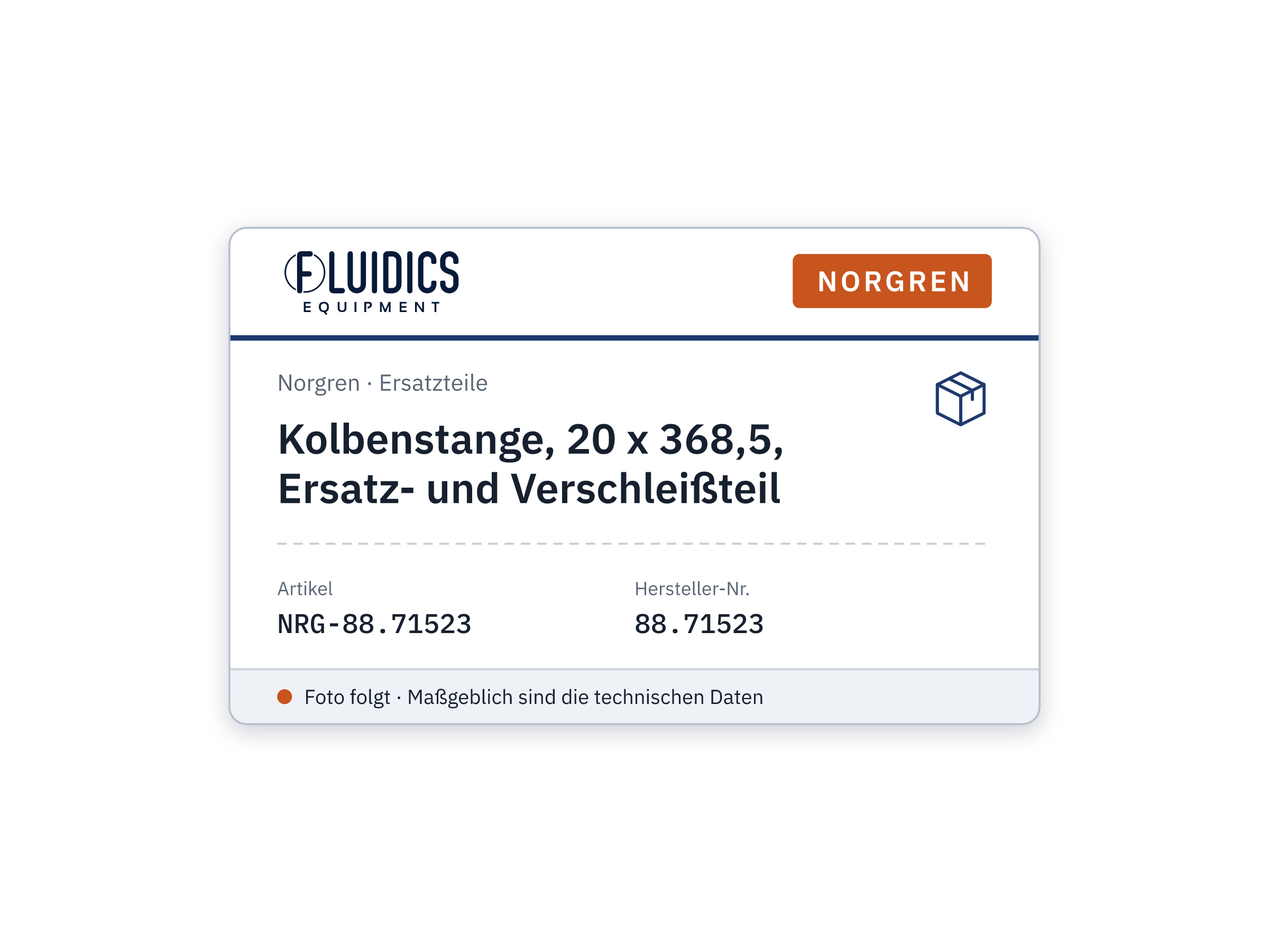 Kolbenstange, 20 x 368,5, Ersatz- und Verschleißteil - Norgren 88.71523