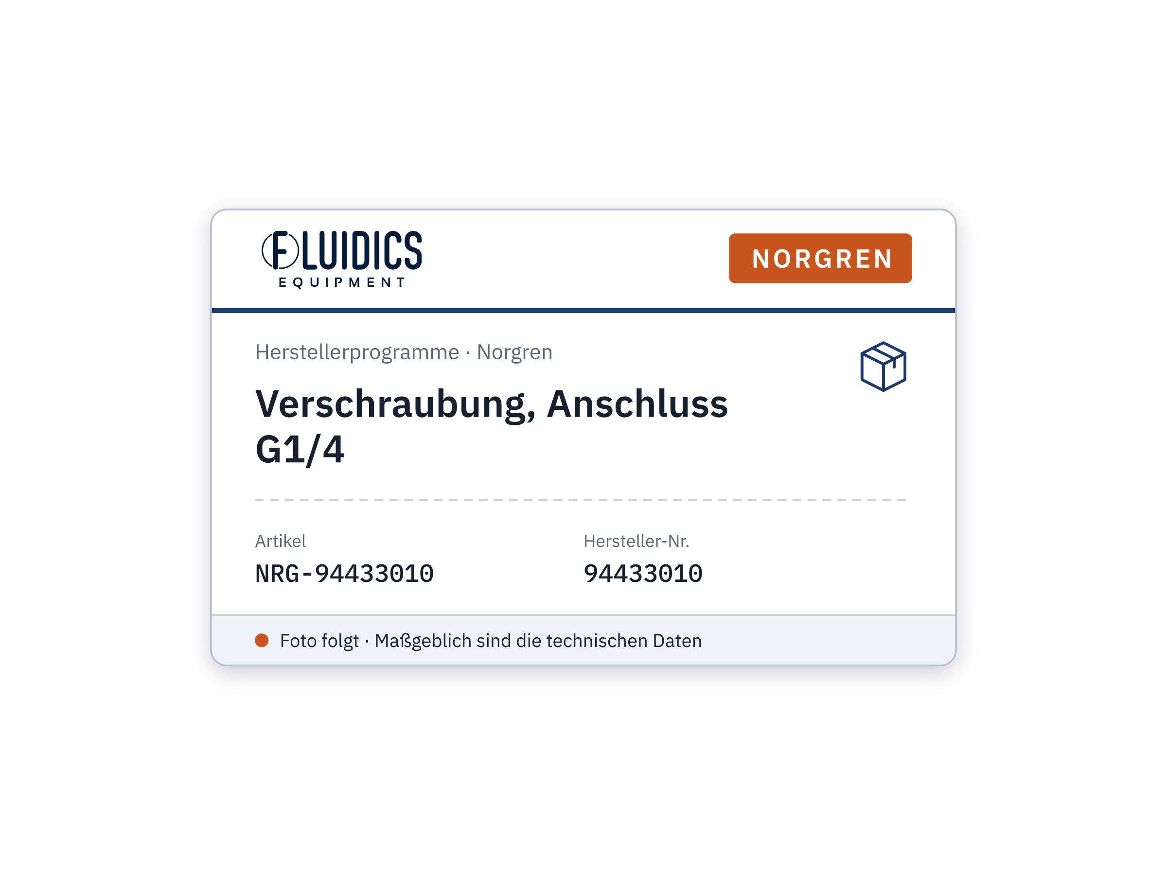 Verschraubung, Anschluss G1/4 - Norgren 94433010