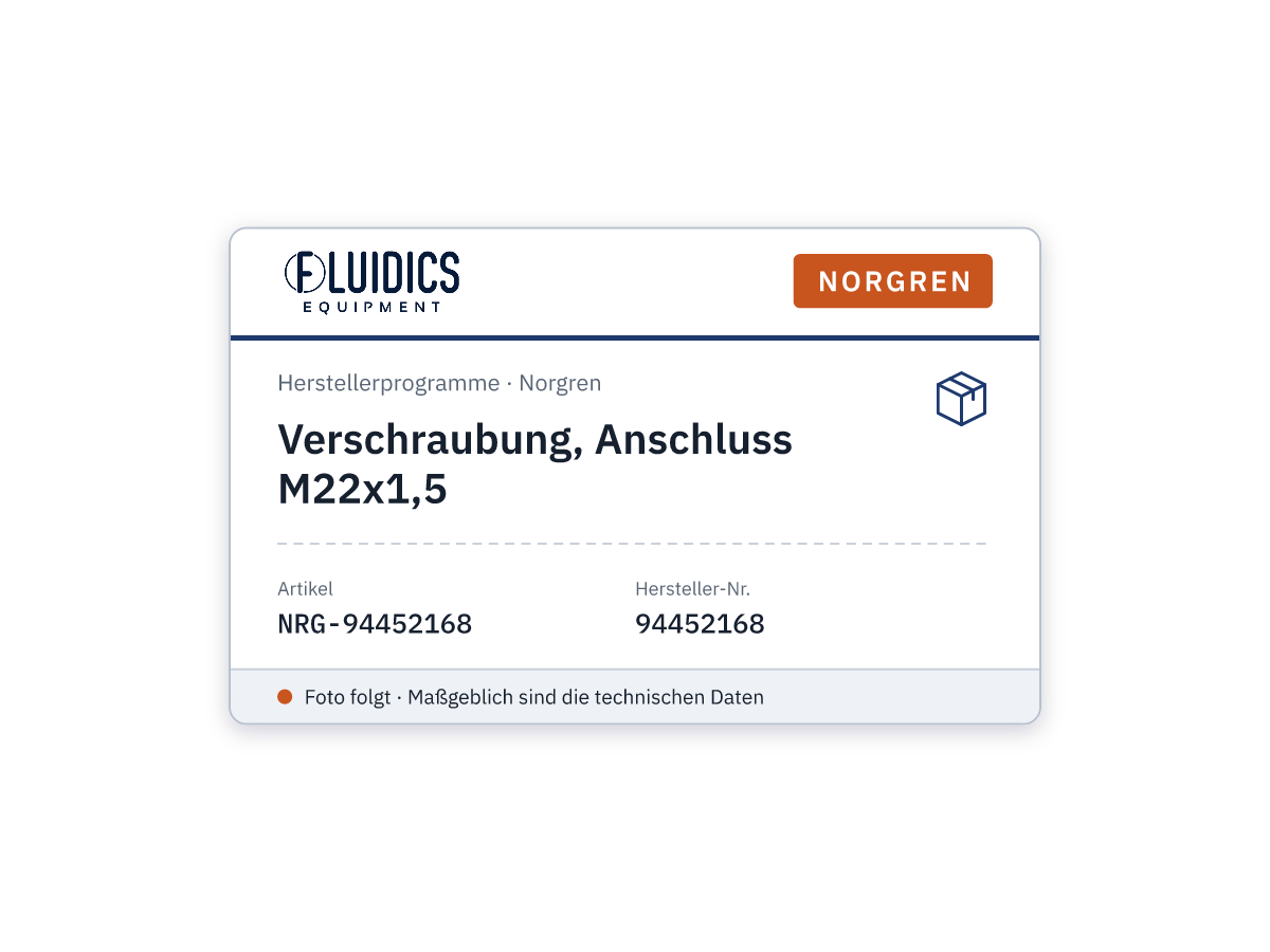 Verschraubung, Anschluss M22x1,5 - Norgren 94452168