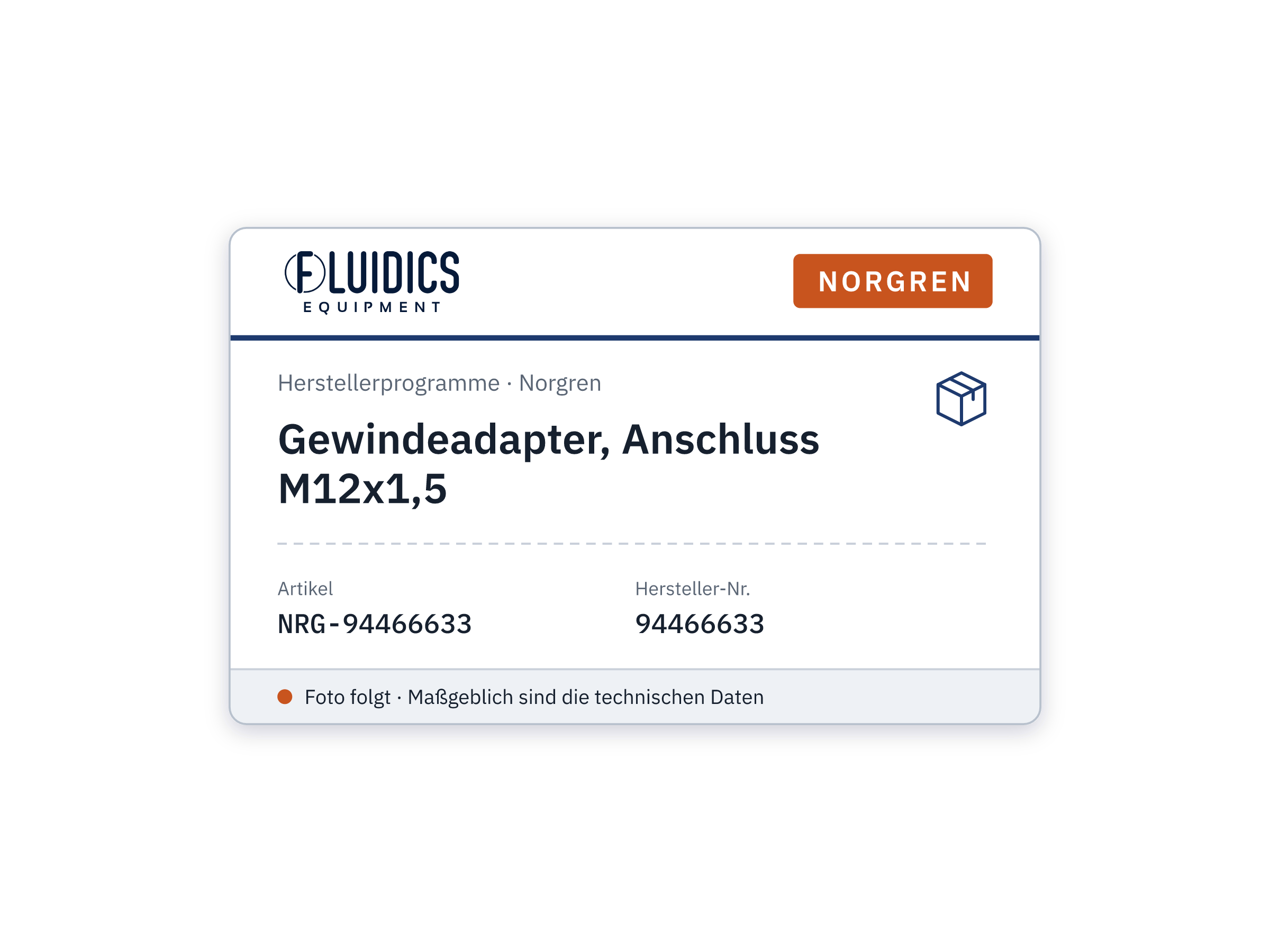 Gewindeadapter, Anschluss M12x1,5 - Norgren 94466633