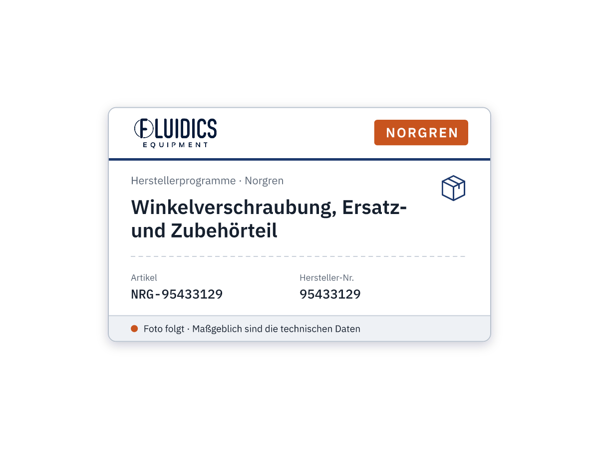 Winkelverschraubung, Ersatz- und Zubehörteil - Norgren 95433129