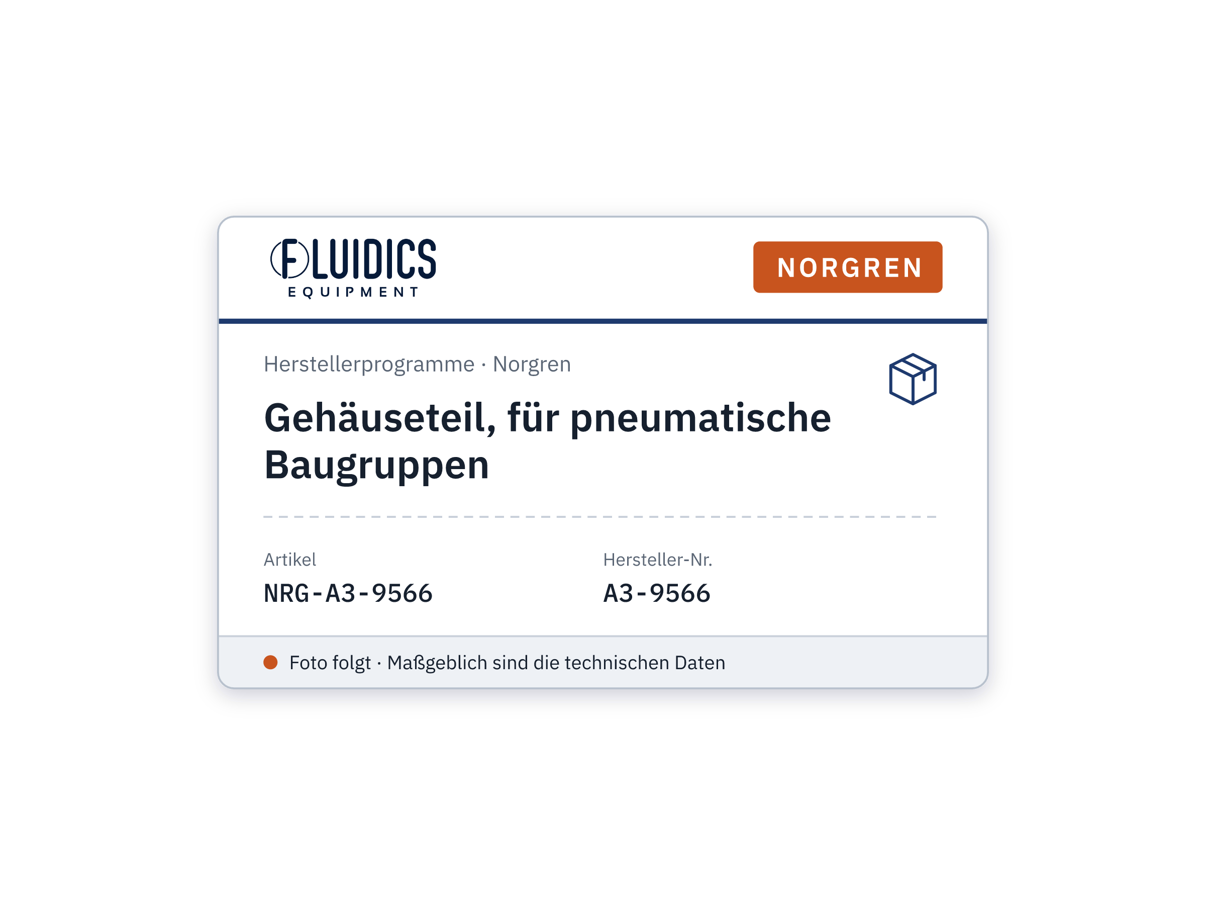 Gehäuseteil, für pneumatische Baugruppen - Norgren A3-9566