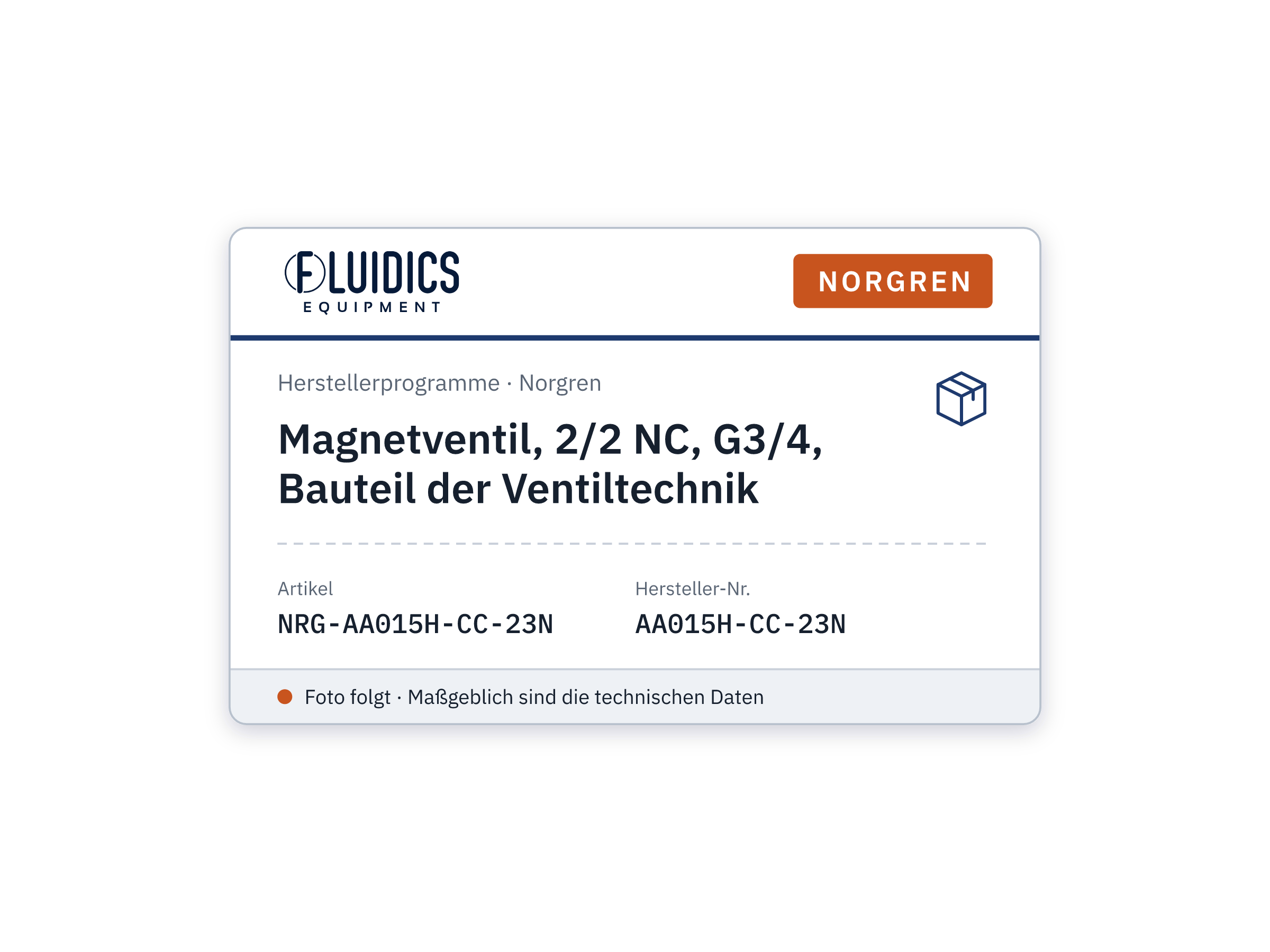 Magnetventil, 2/2 NC, G3/4, Bauteil der Ventiltechnik - Norgren AA015H-CC-23N