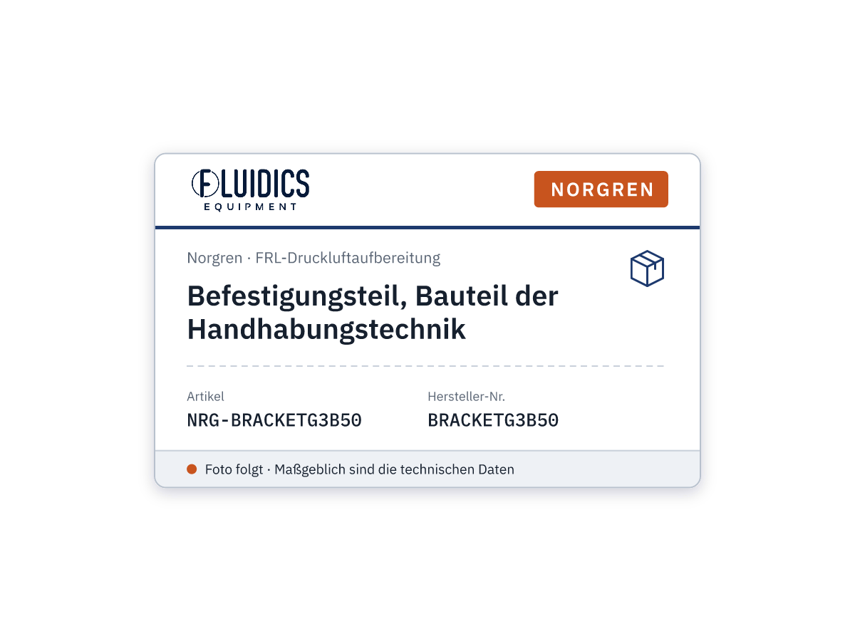 Befestigungsteil, Bauteil der Handhabungstechnik - Norgren BRACKETG3B50