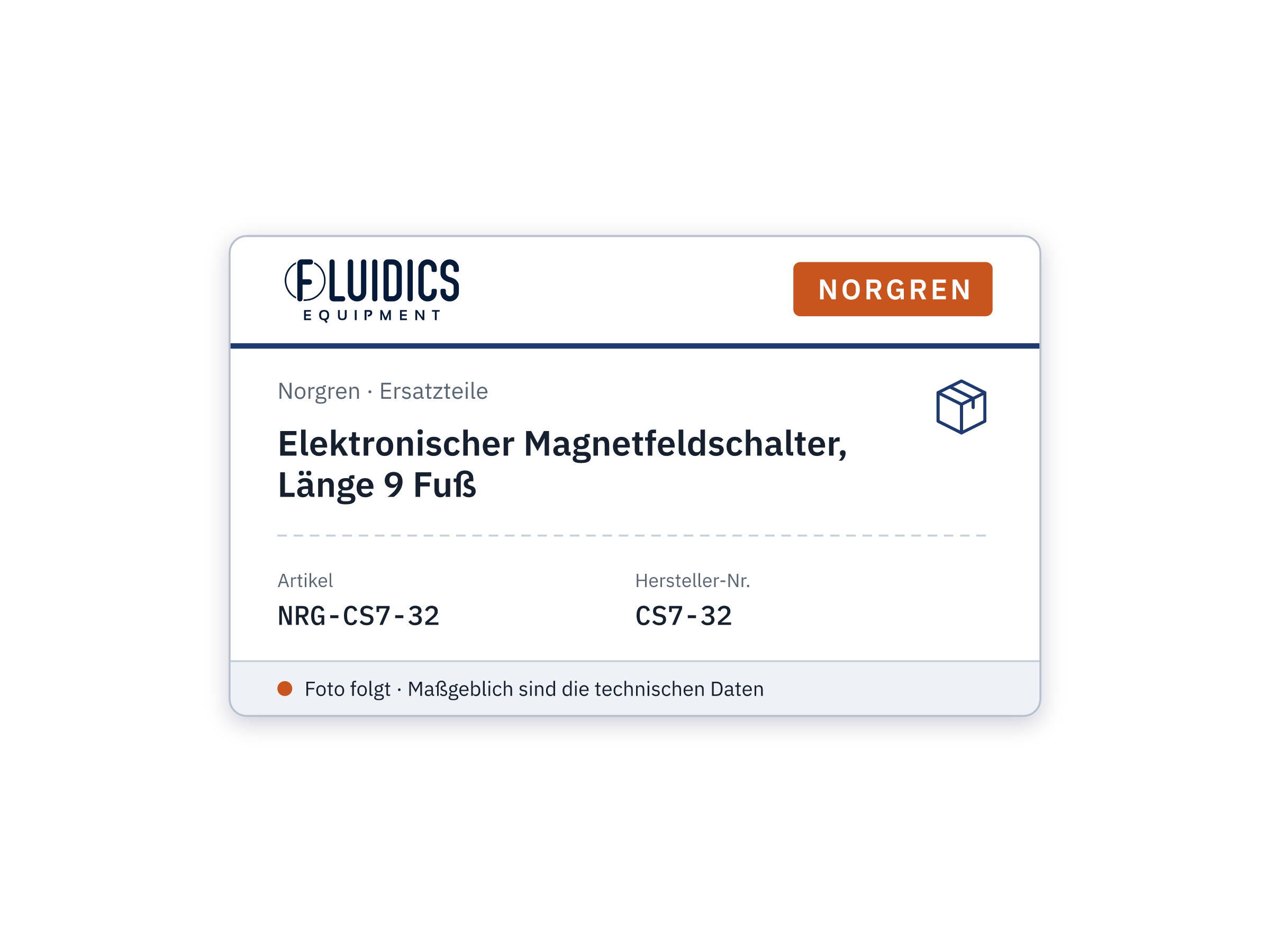 Elektronischer Magnetfeldschalter, Länge 9 Fuß - Norgren CS7-32