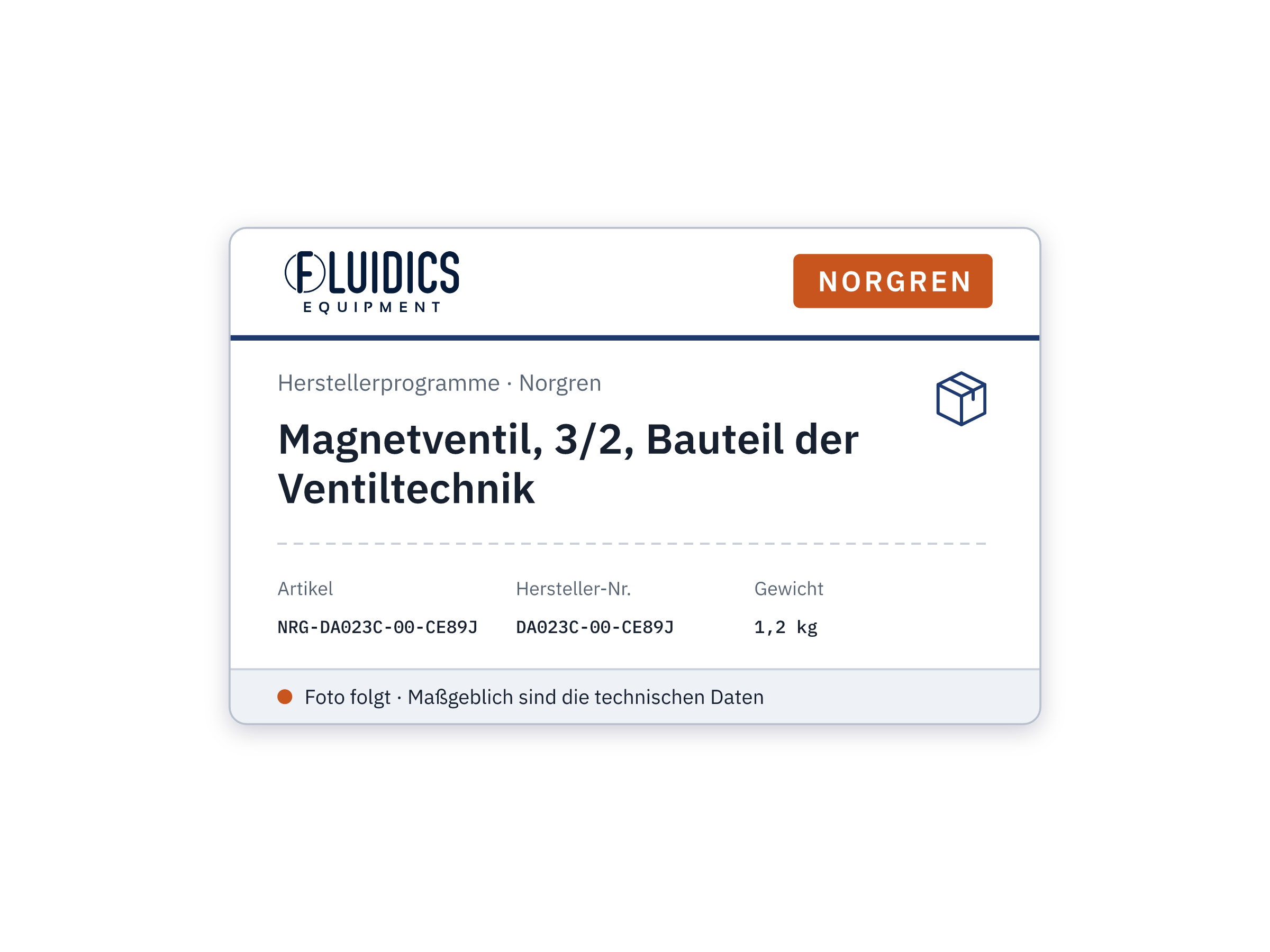 Magnetventil, 3/2, Bauteil der Ventiltechnik - Norgren DA023C-00-CE89J