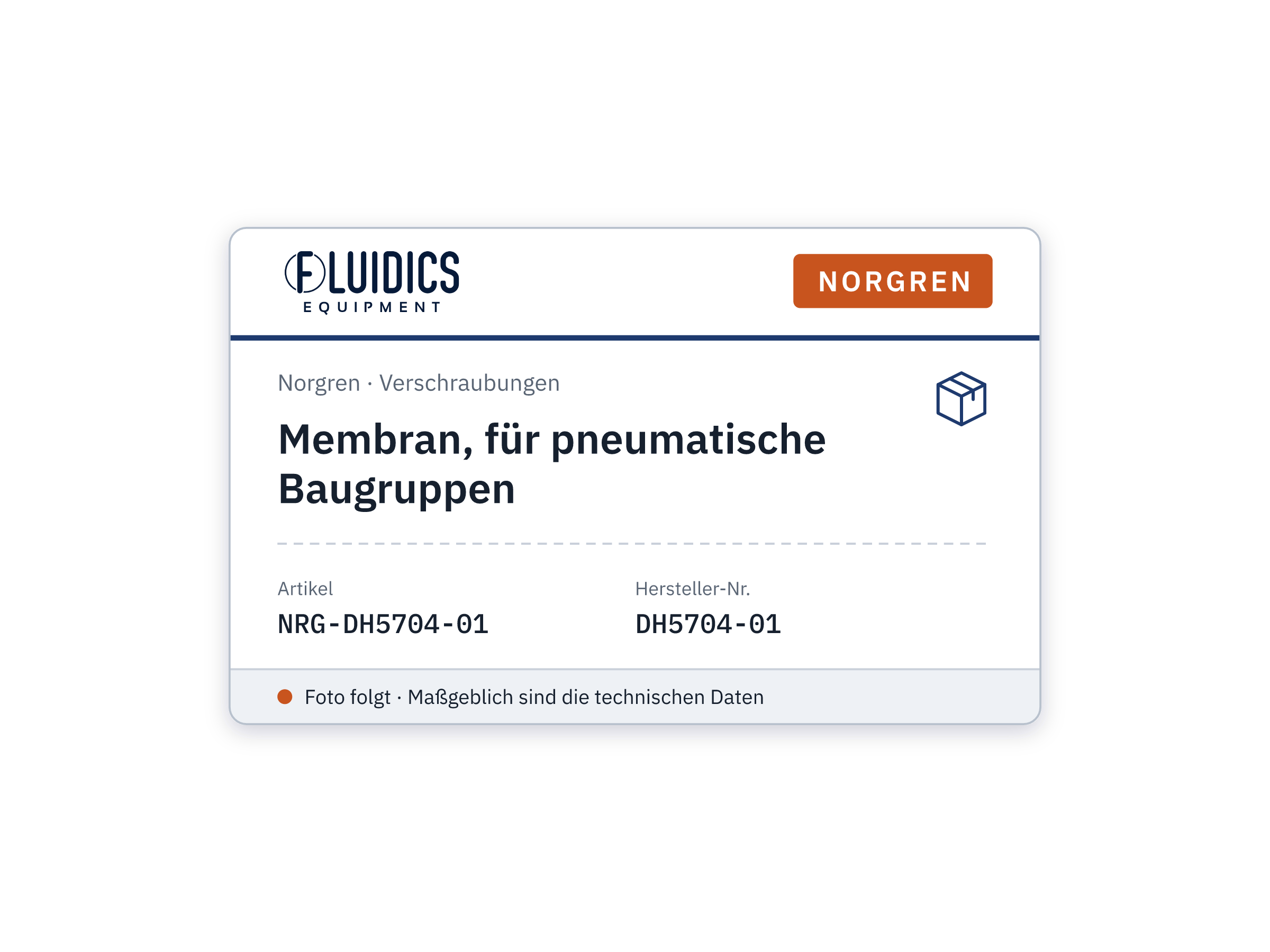 Membran, für pneumatische Baugruppen - Norgren DH5704-01