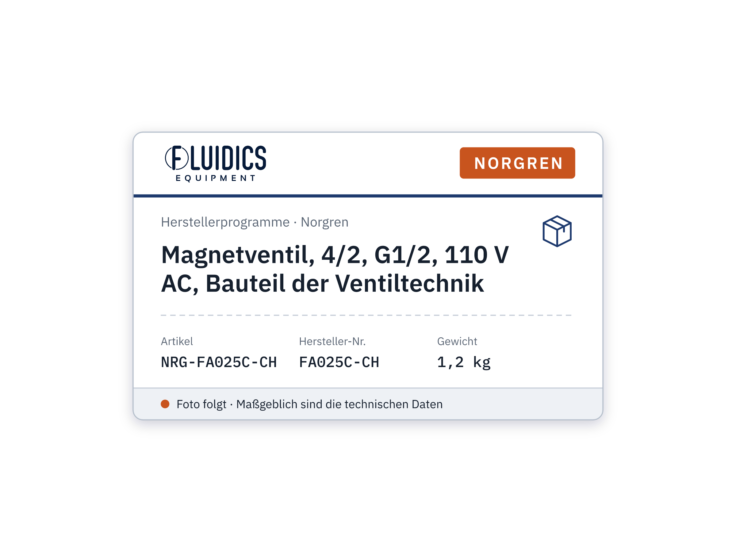 Magnetventil, 4/2, G1/2, 110 V AC, Bauteil der Ventiltechnik - Norgren FA025C-CH