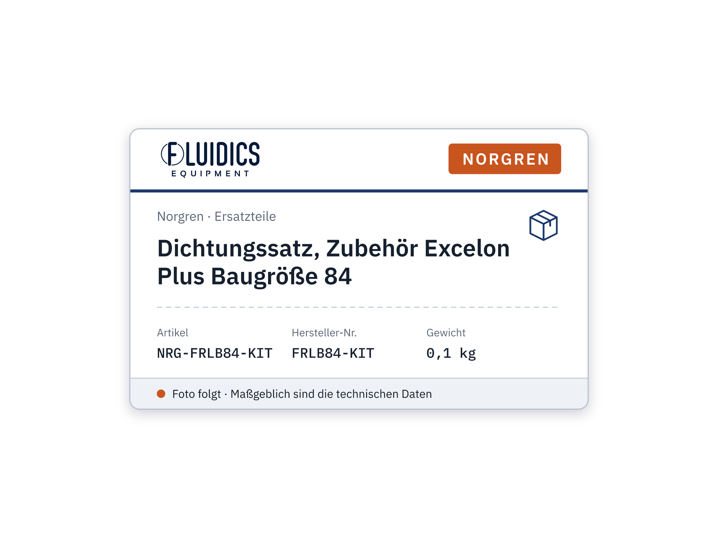 Dichtungssatz, Zubehör Excelon Plus Baugröße 84 - Norgren FRLB84-KIT