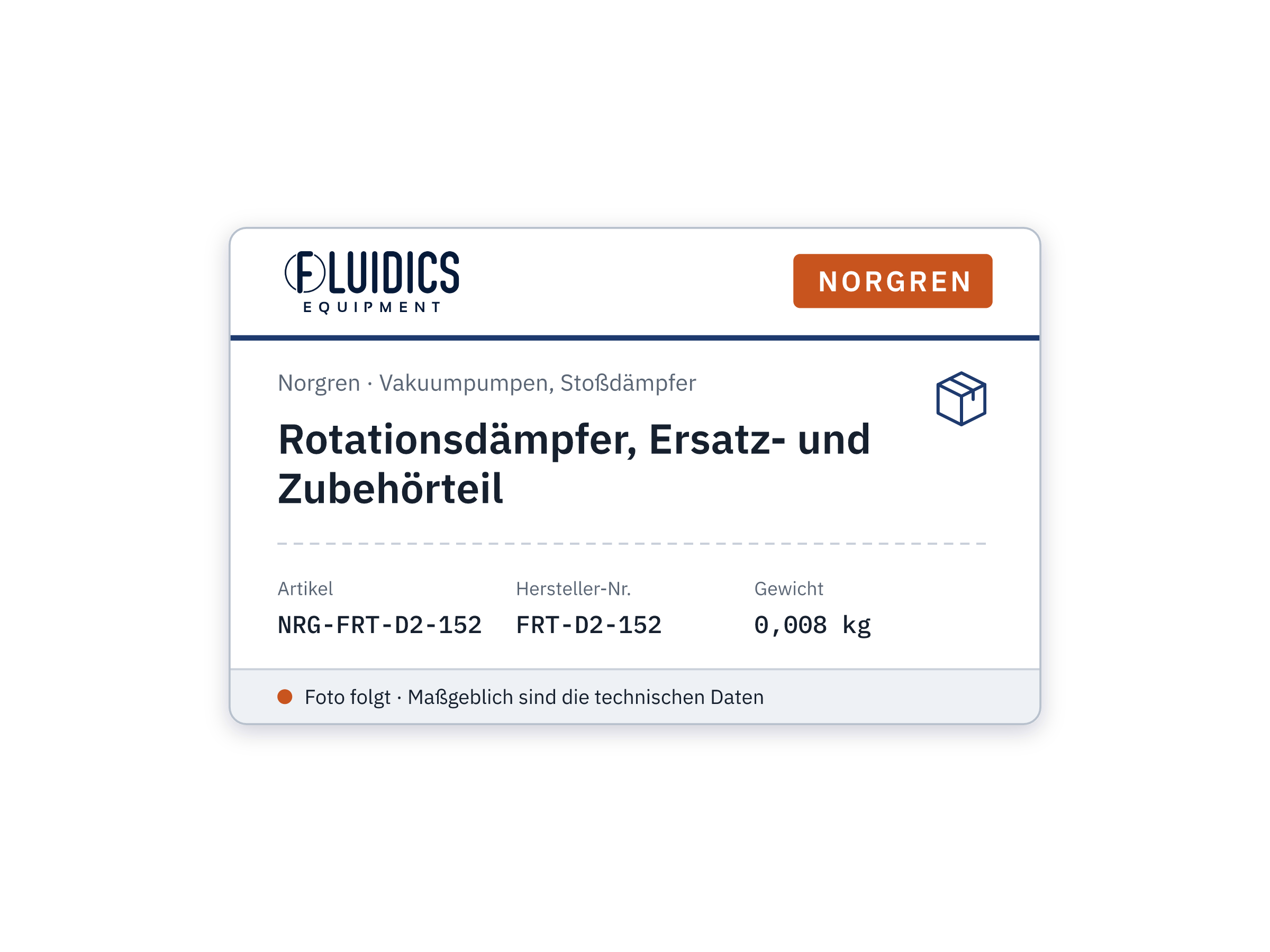 Rotationsdämpfer, Ersatz- und Zubehörteil - Norgren FRT-D2-152