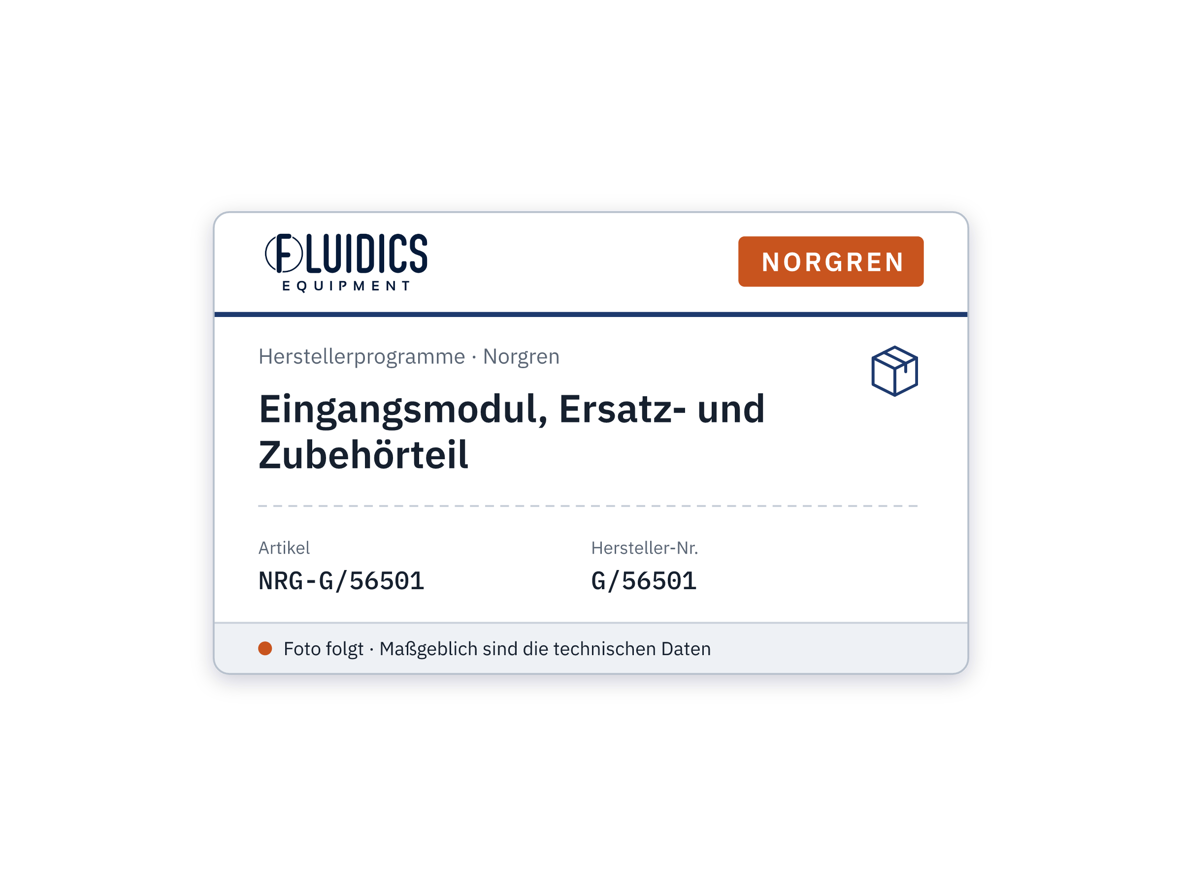 Eingangsmodul, Ersatz- und Zubehörteil - Norgren G/56501
