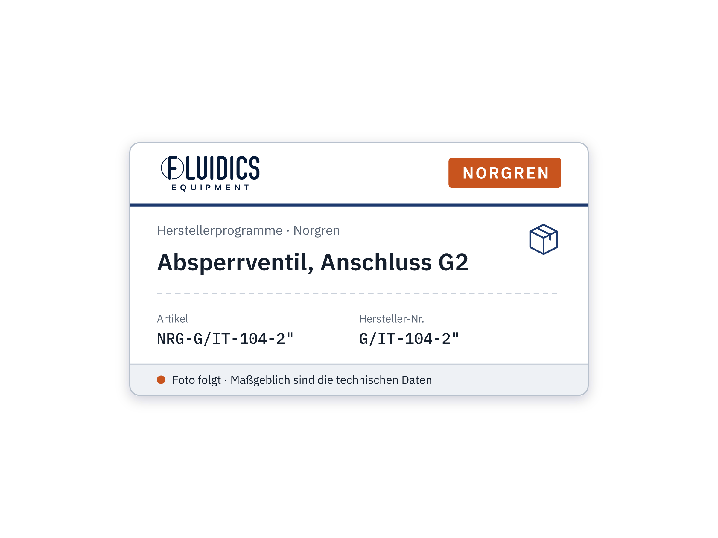 Absperrventil, Anschluss G2 - Norgren G/IT-104-2"