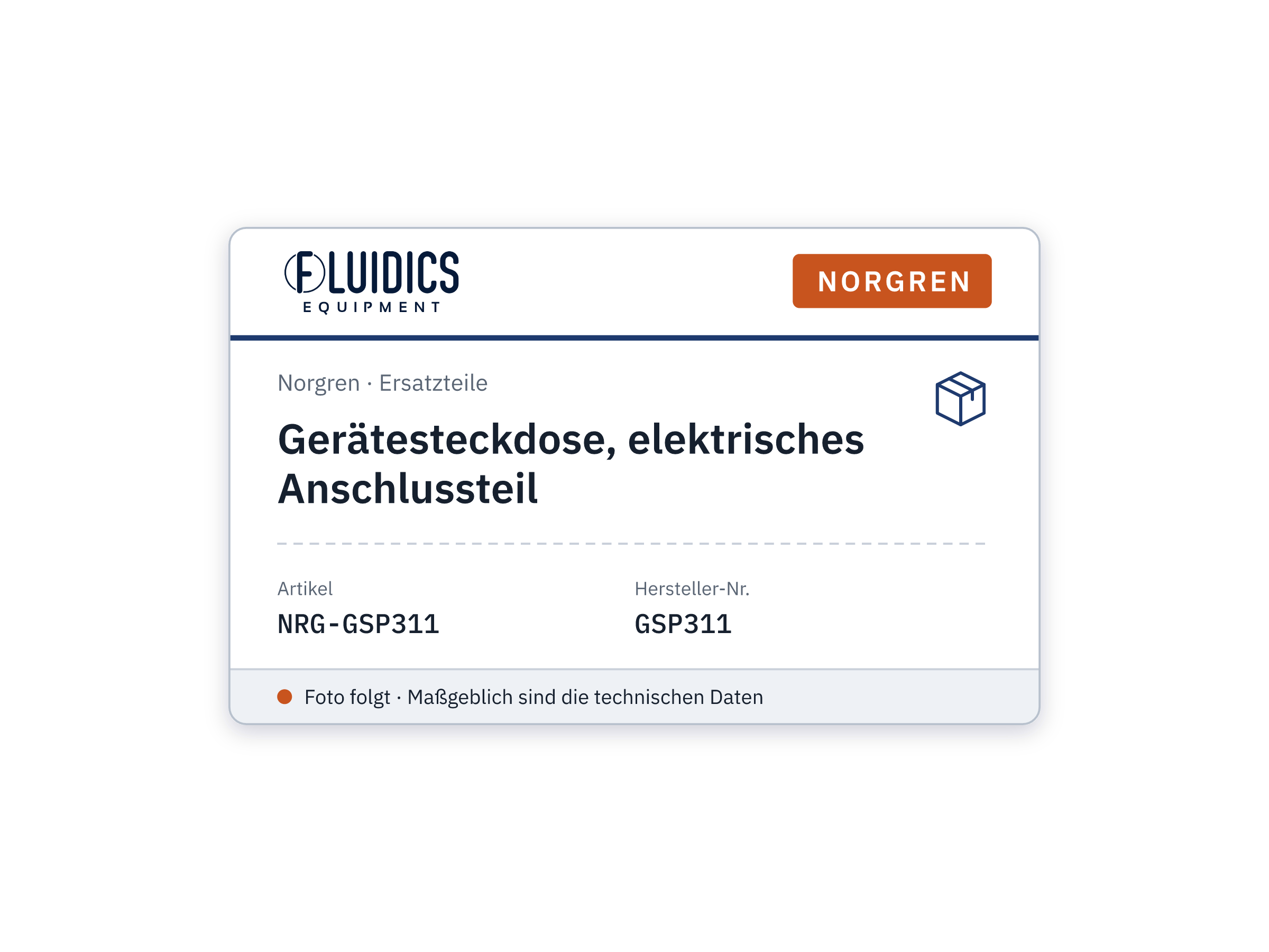 Gerätesteckdose, elektrisches Anschlussteil - Norgren GSP311