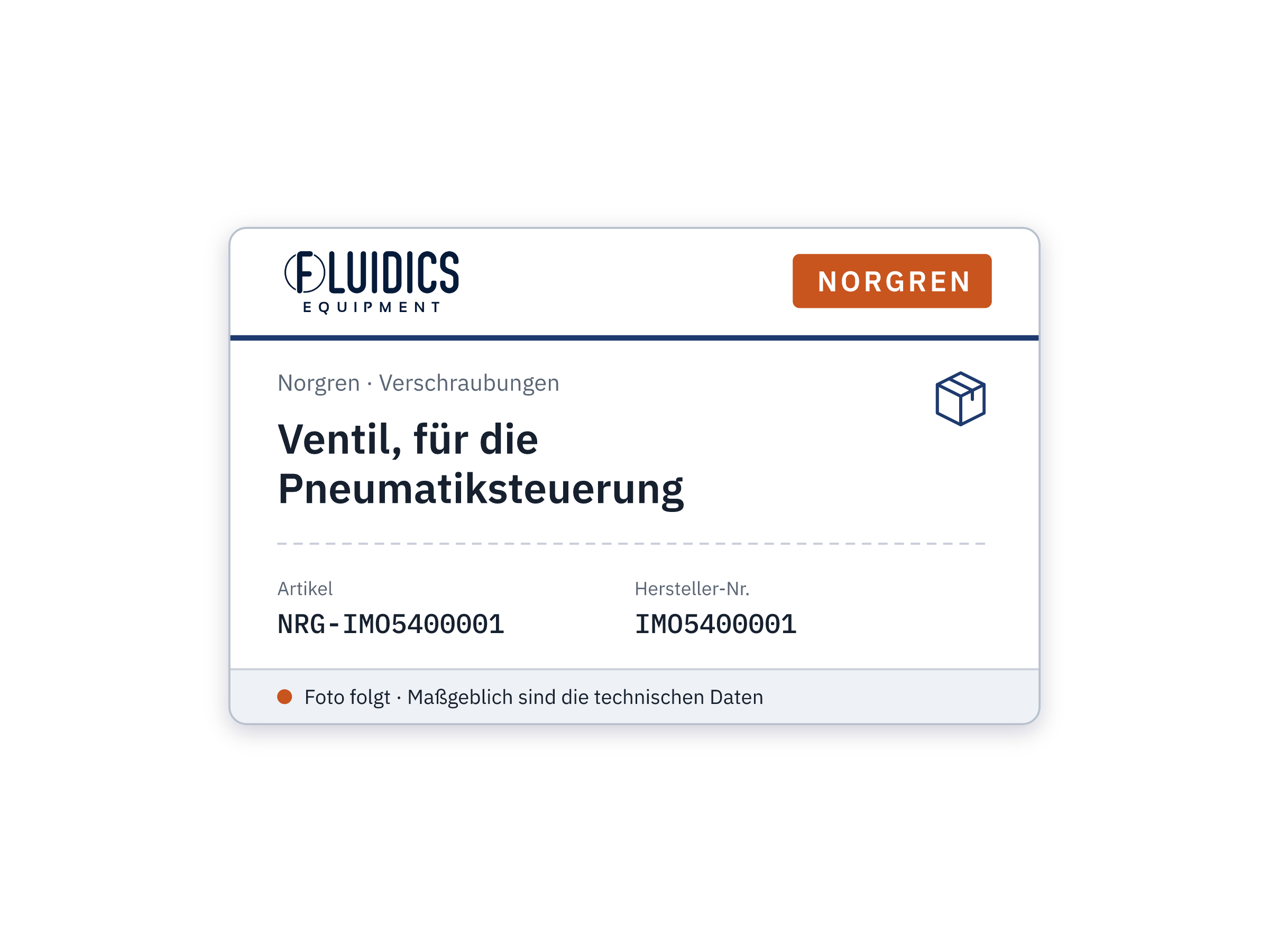Ventil, für die Pneumatiksteuerung - Norgren IMO5400001