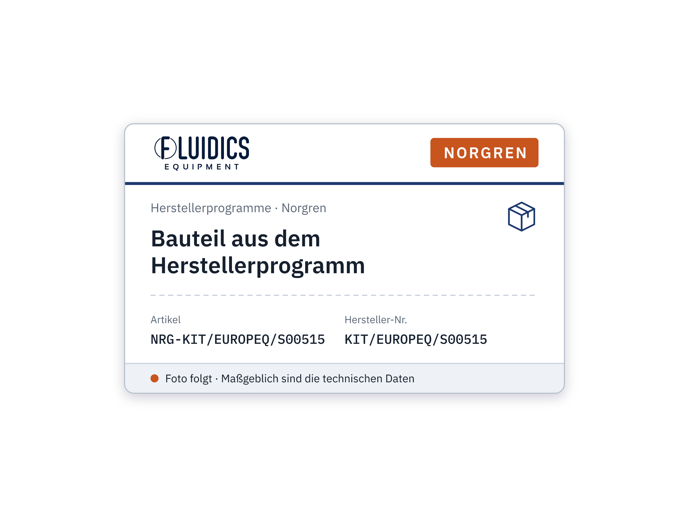 Bauteil aus dem Herstellerprogramm - Norgren KIT/EUROPEQ/S00515