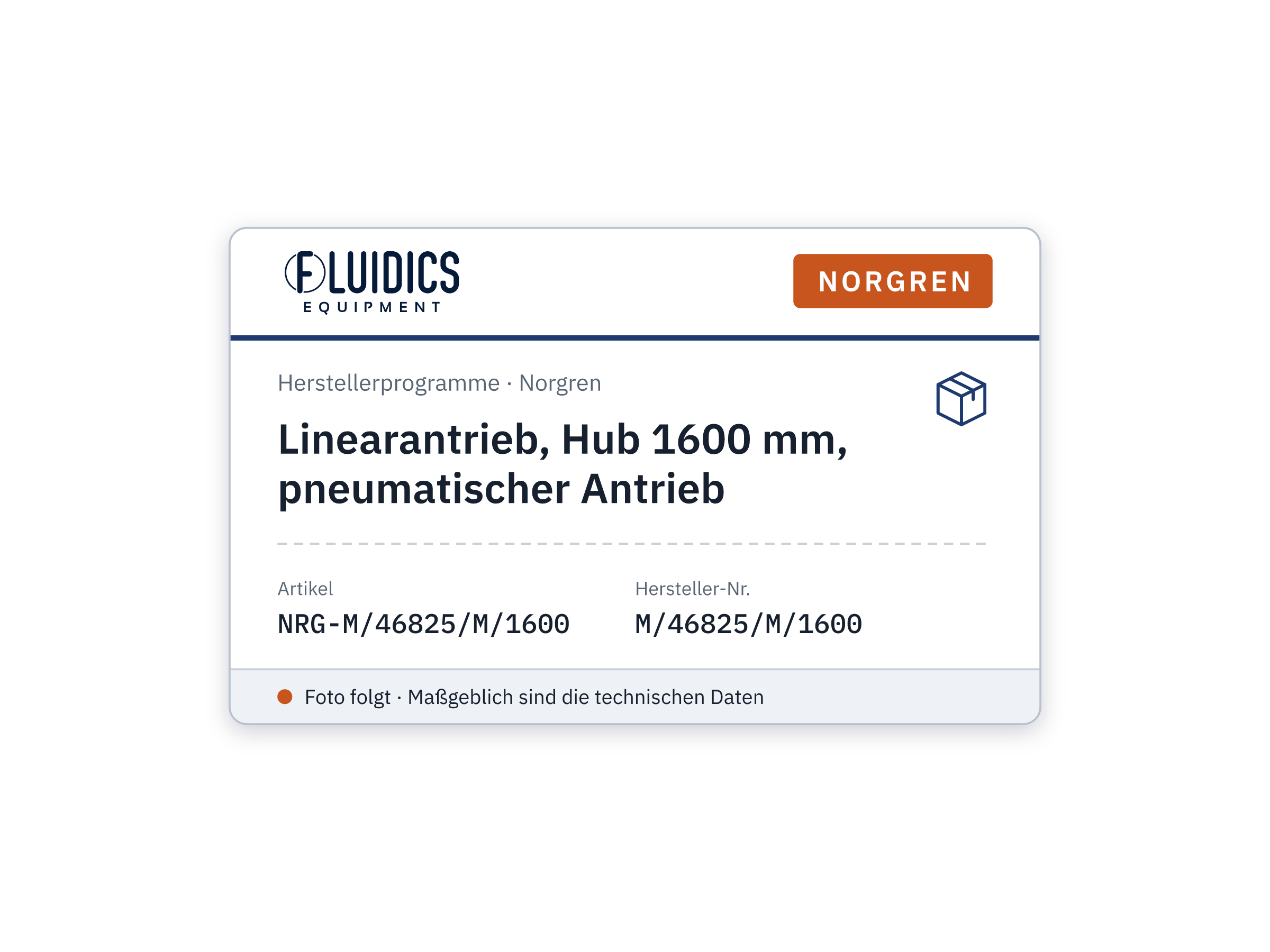 Linearantrieb, Hub 1600 mm, pneumatischer Antrieb - Norgren M/46825/M/1600